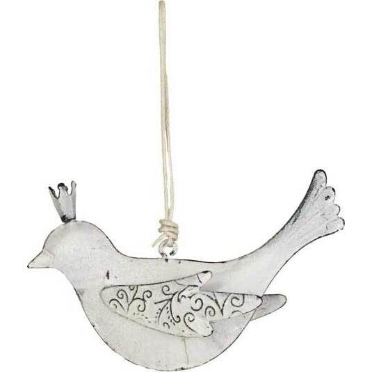 Hanging Bird Crown Whitewash