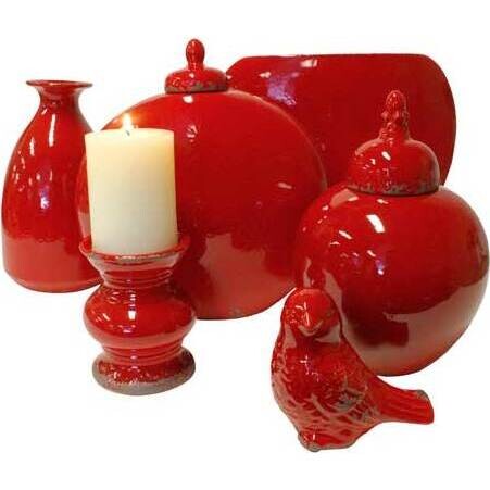 Lidded Urn Vivid Rouge Large