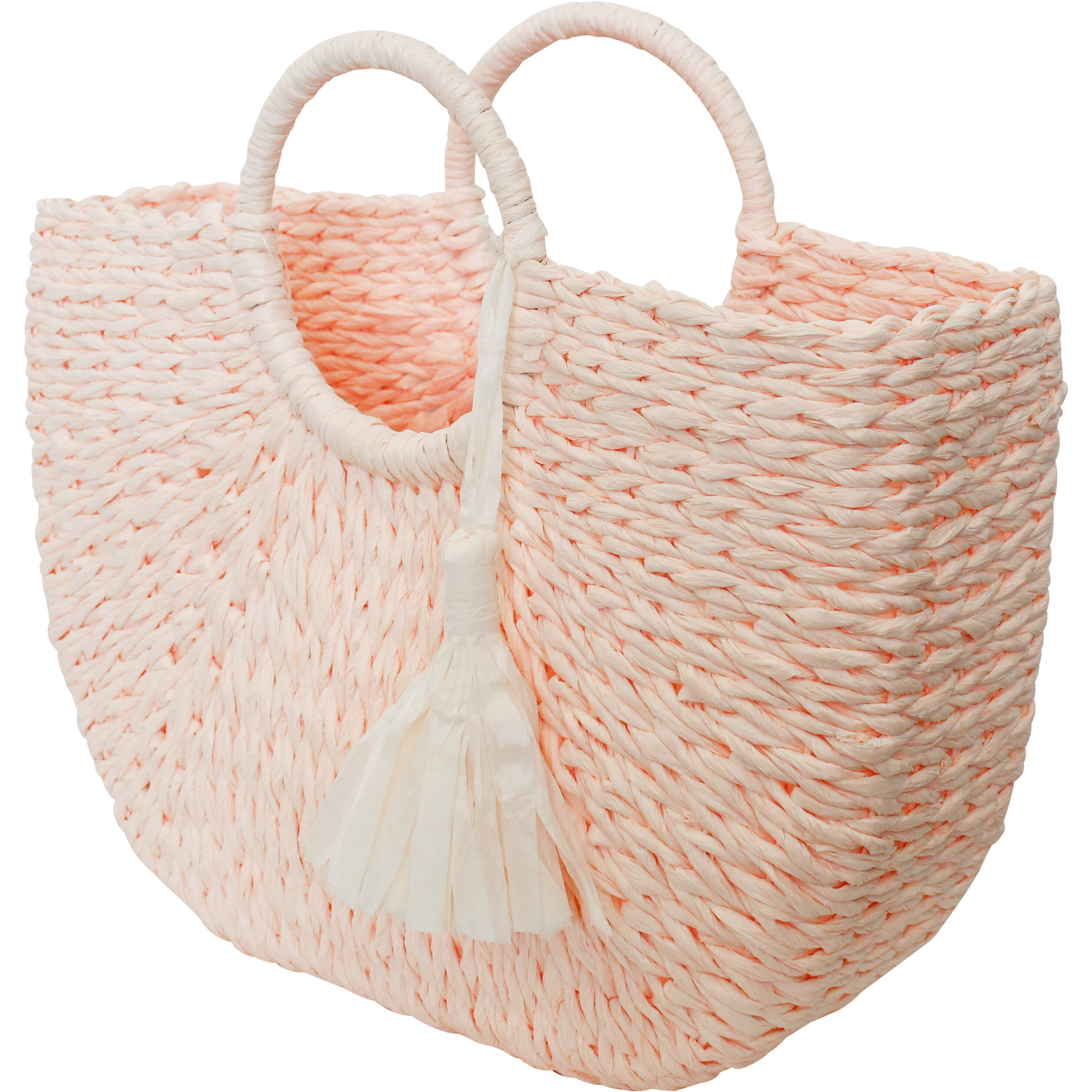 Shopper Basket Woven Peach