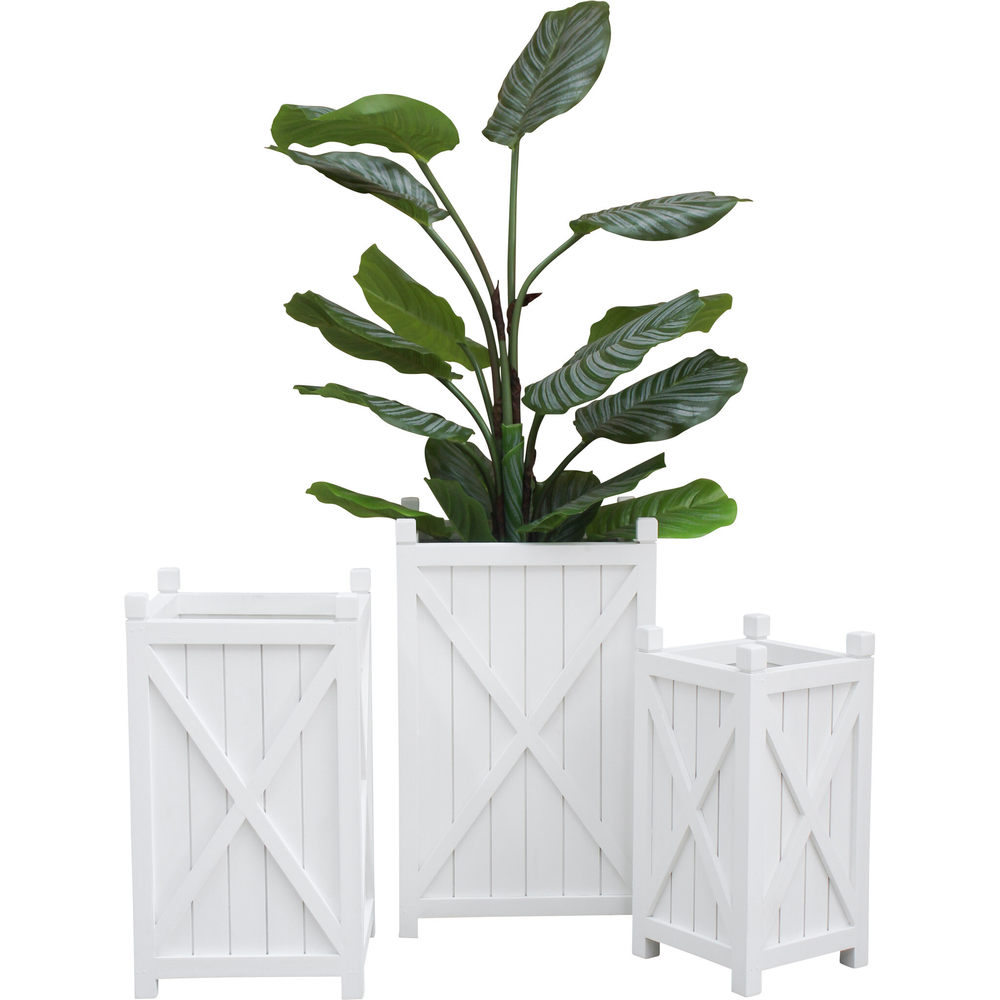 Planter S/3 Weatherboard White 