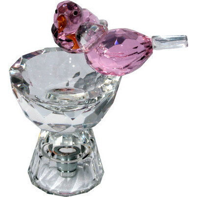 Glass Bird Ring Holder - Pink