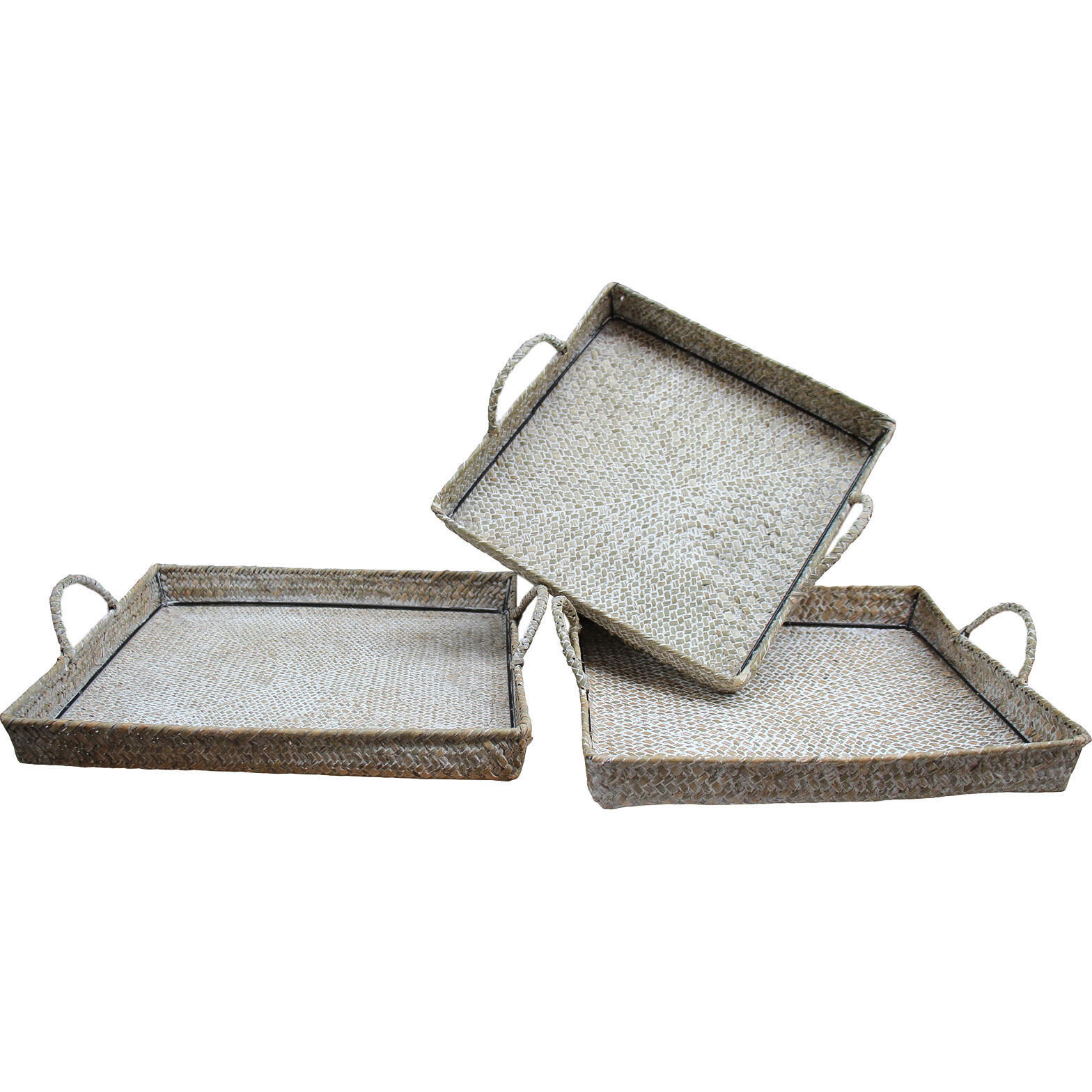 Woven Tray S/3 Nat/Wash