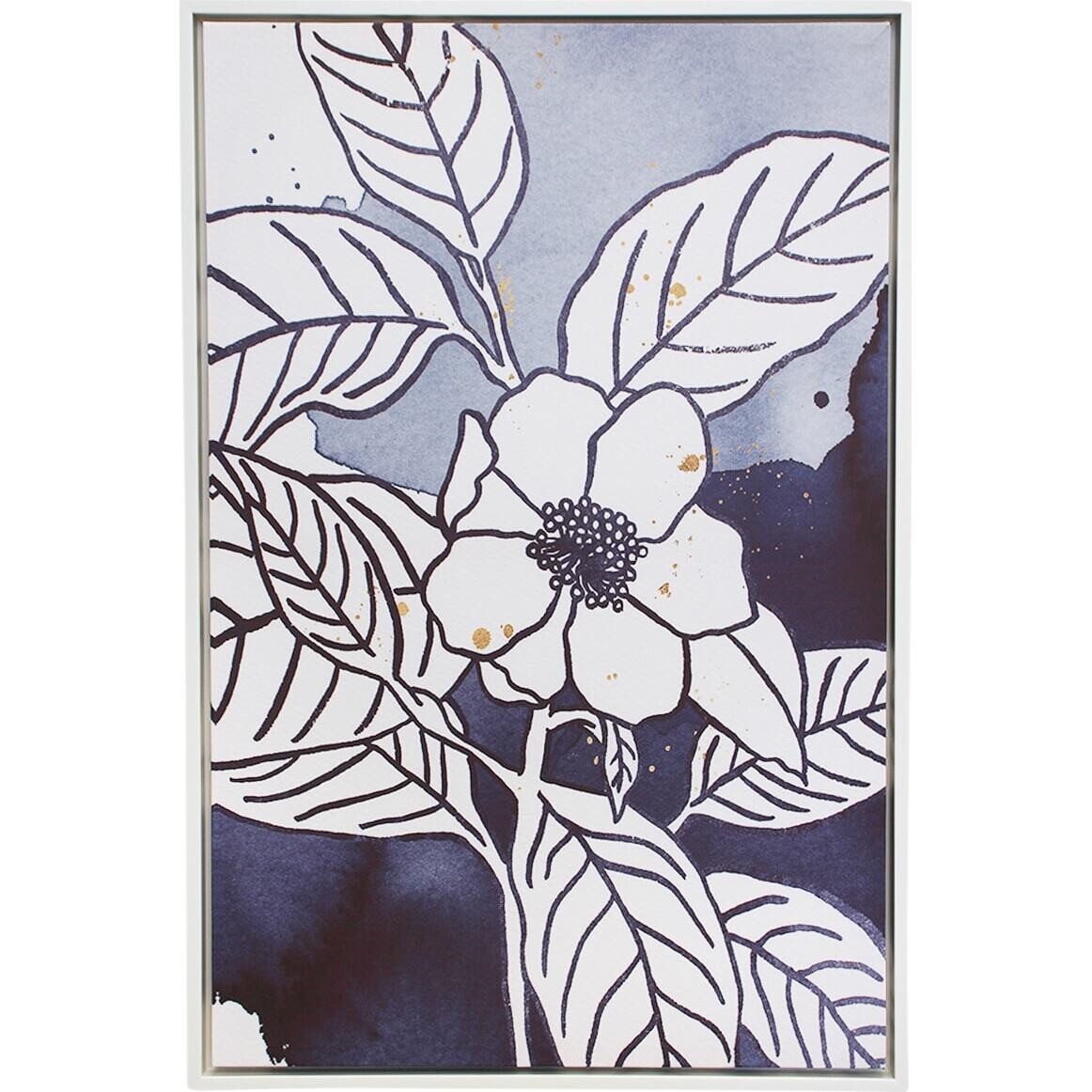 Framed Canvas Indigo Blooms 2