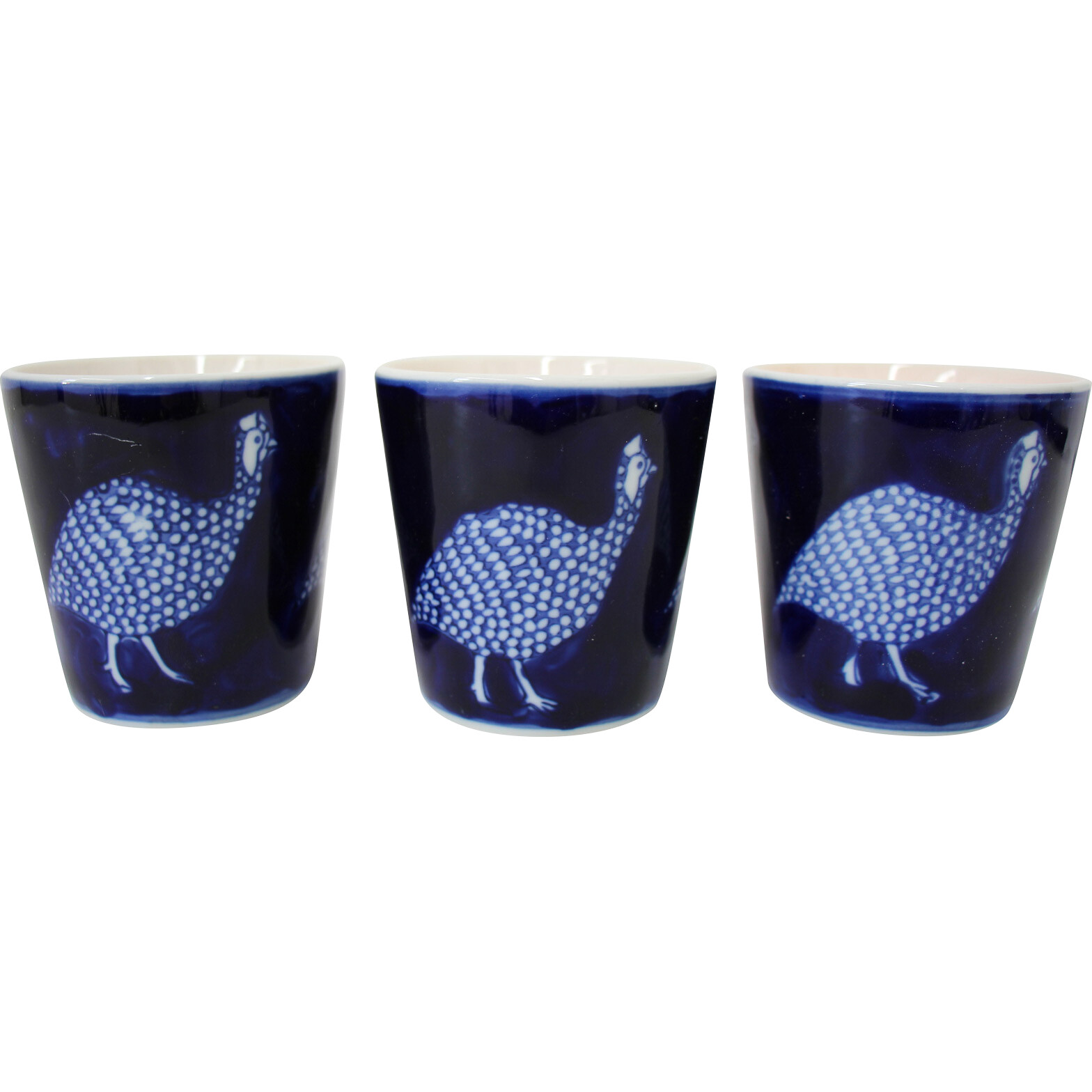 Tealight Holder S/3 Guinea Fowl Dark