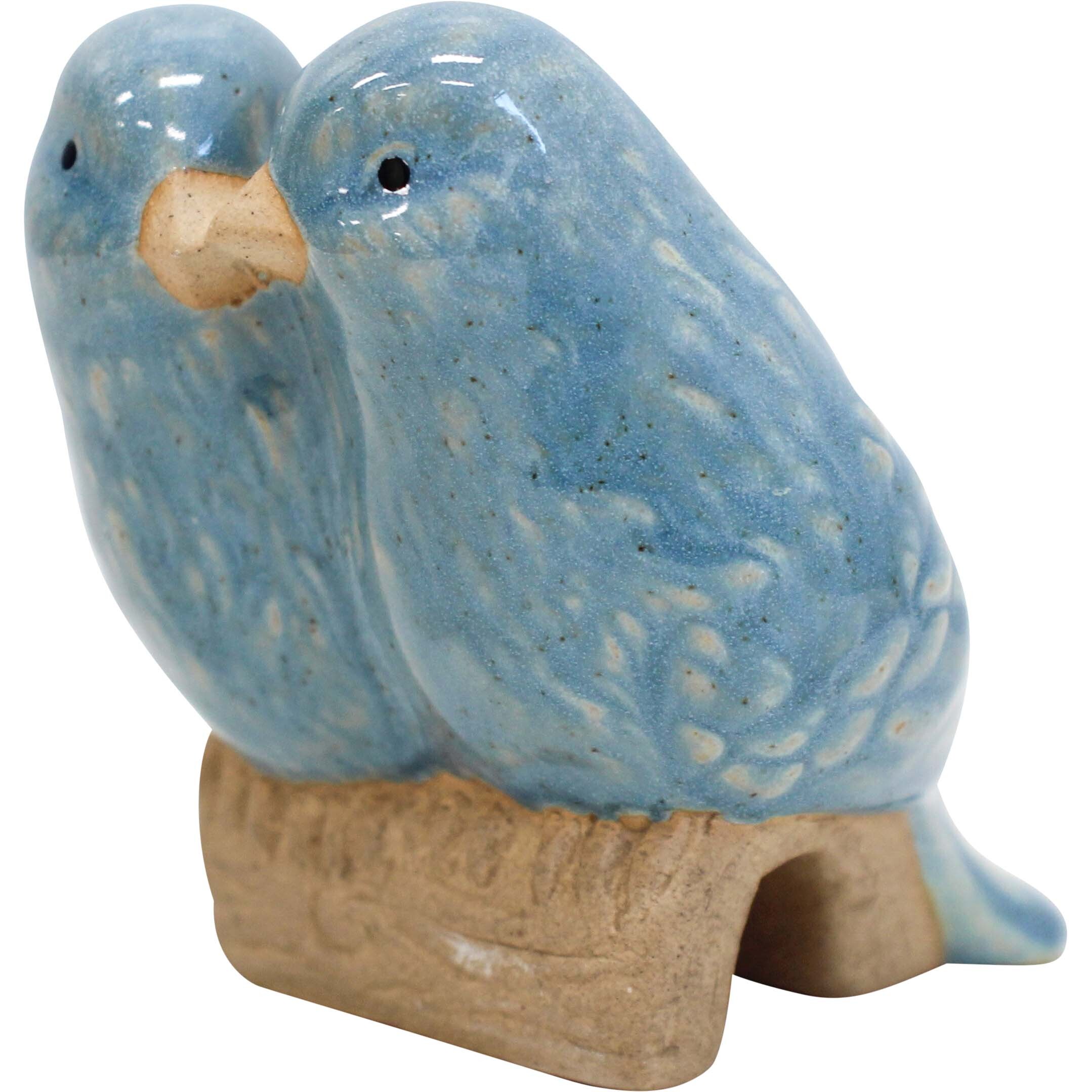 Pot Sitter Love Birds Blue