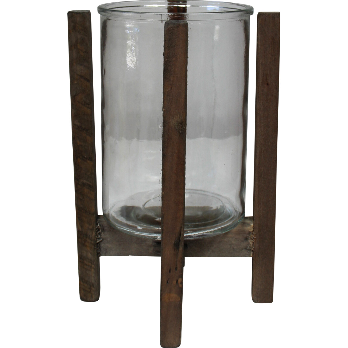 Candleholder Rustic Glass Lrg