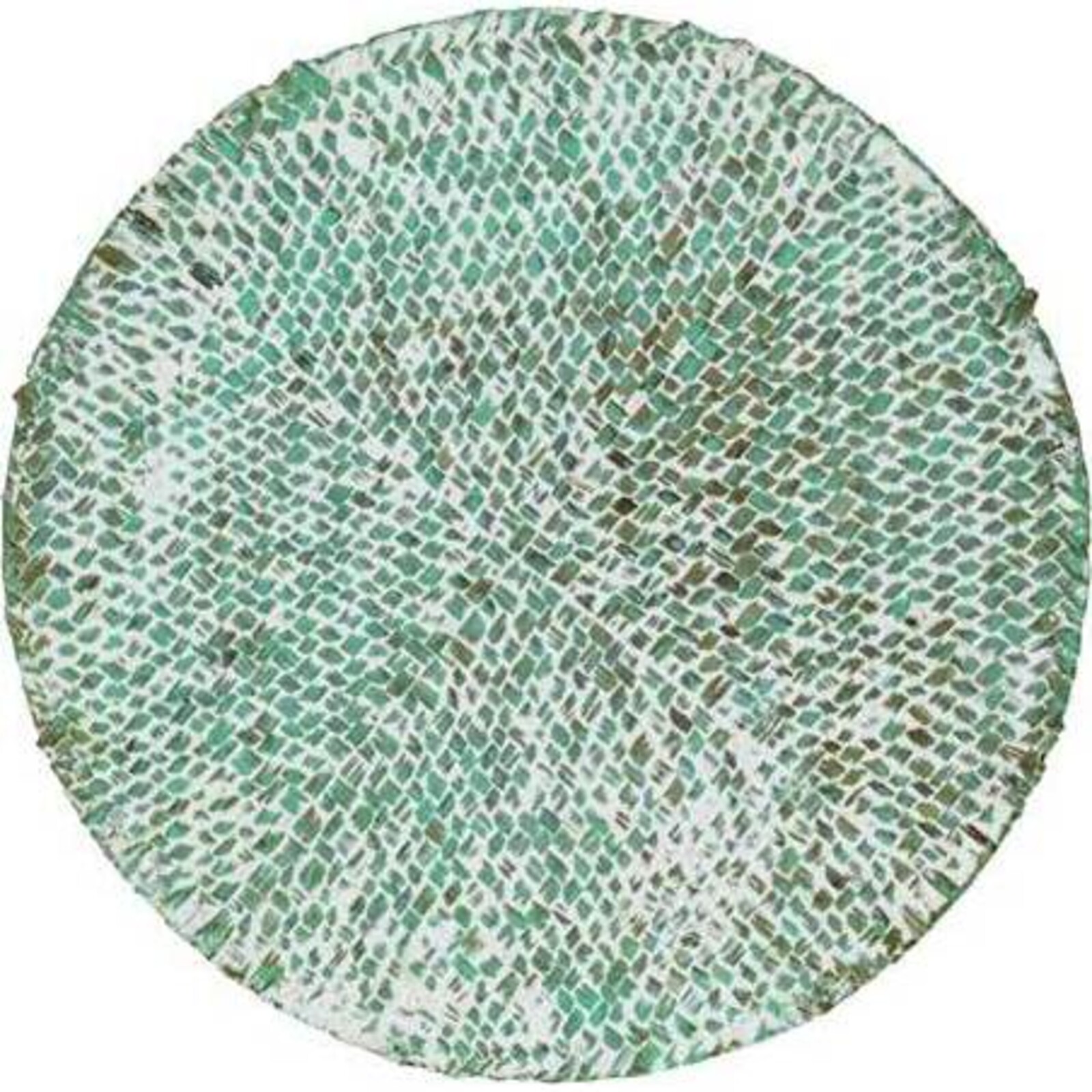 Placemat Round Weave Greenwash