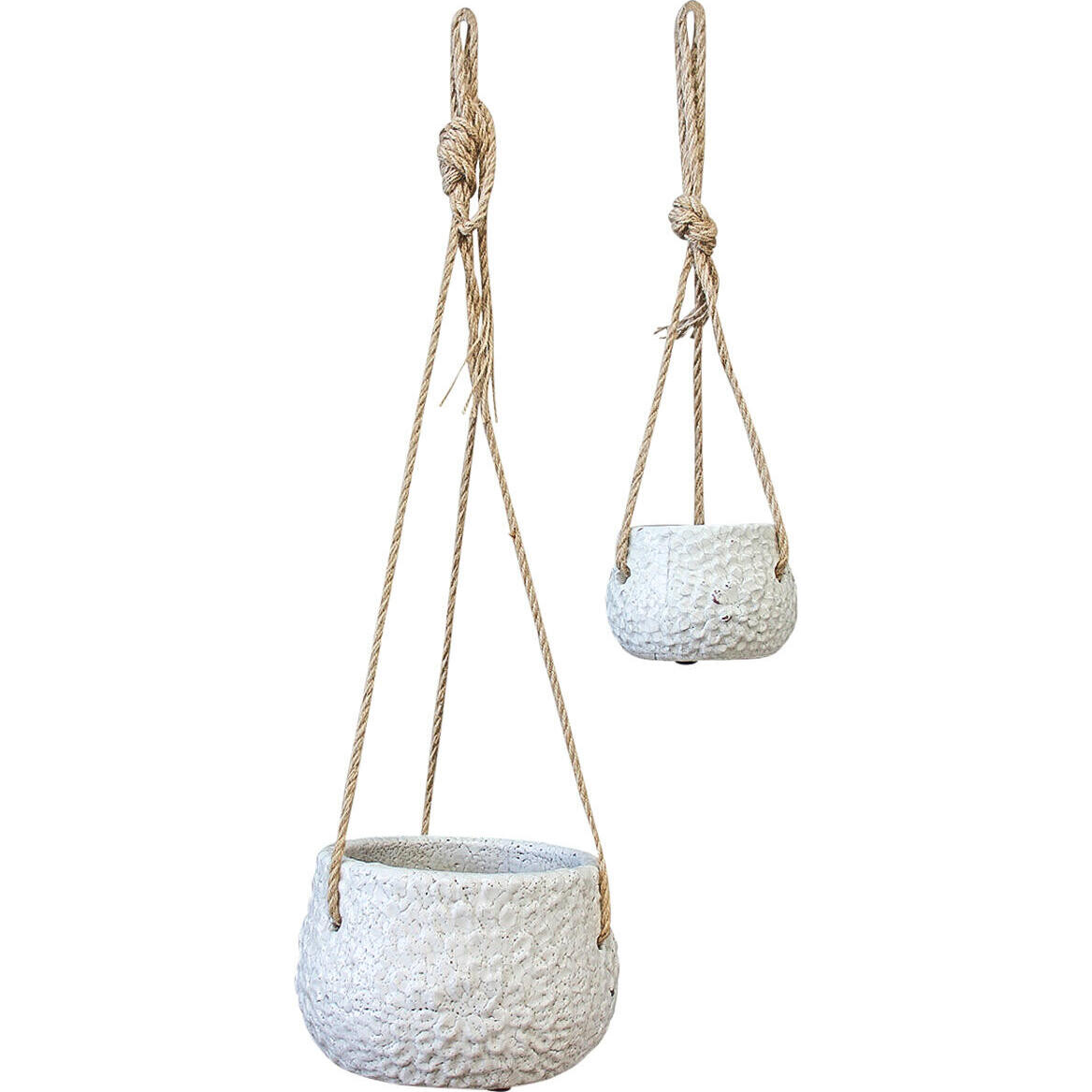 Hanging Pot S/2 Flower White