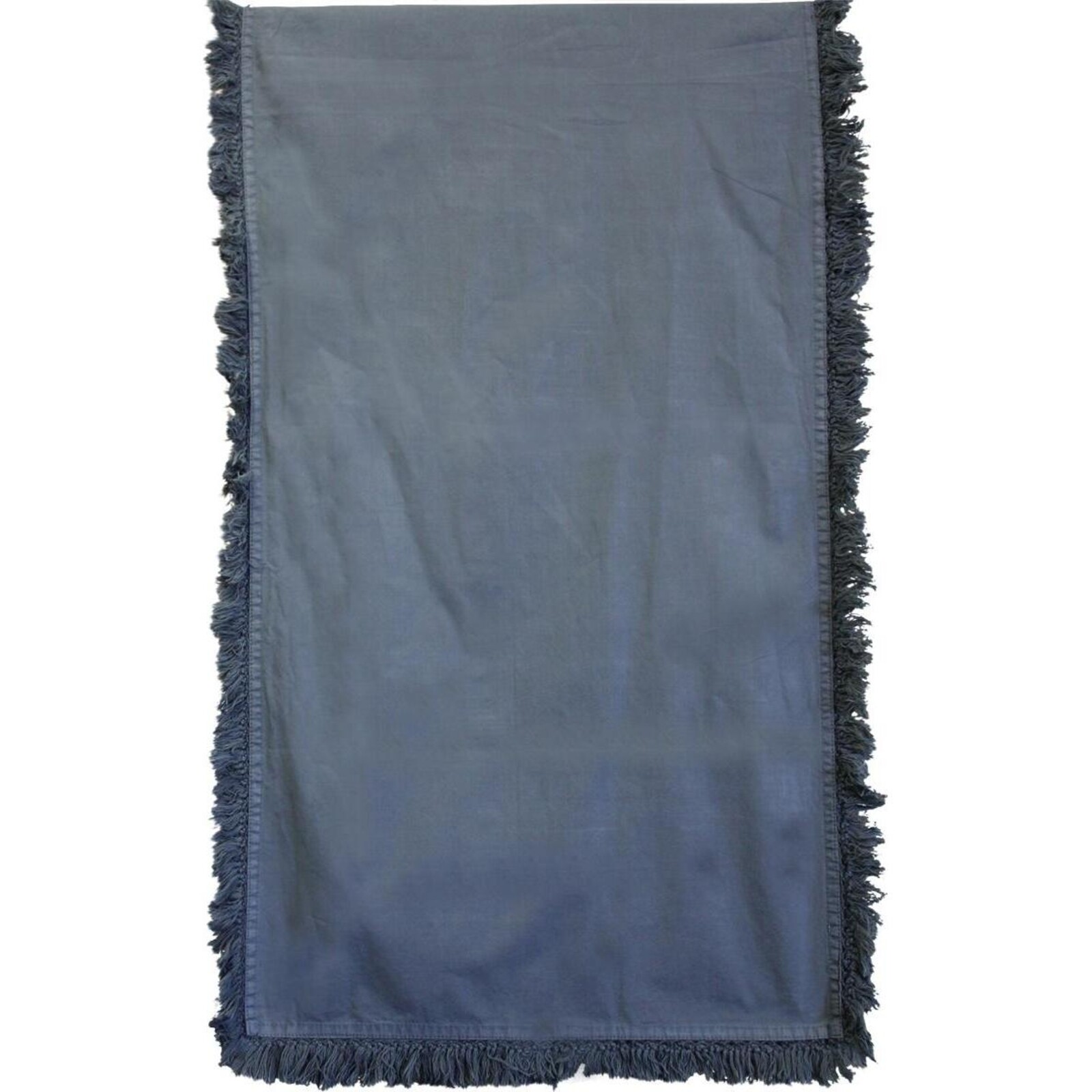 Table Runner Stone Washed Cotton w/ Fringe Charcoal