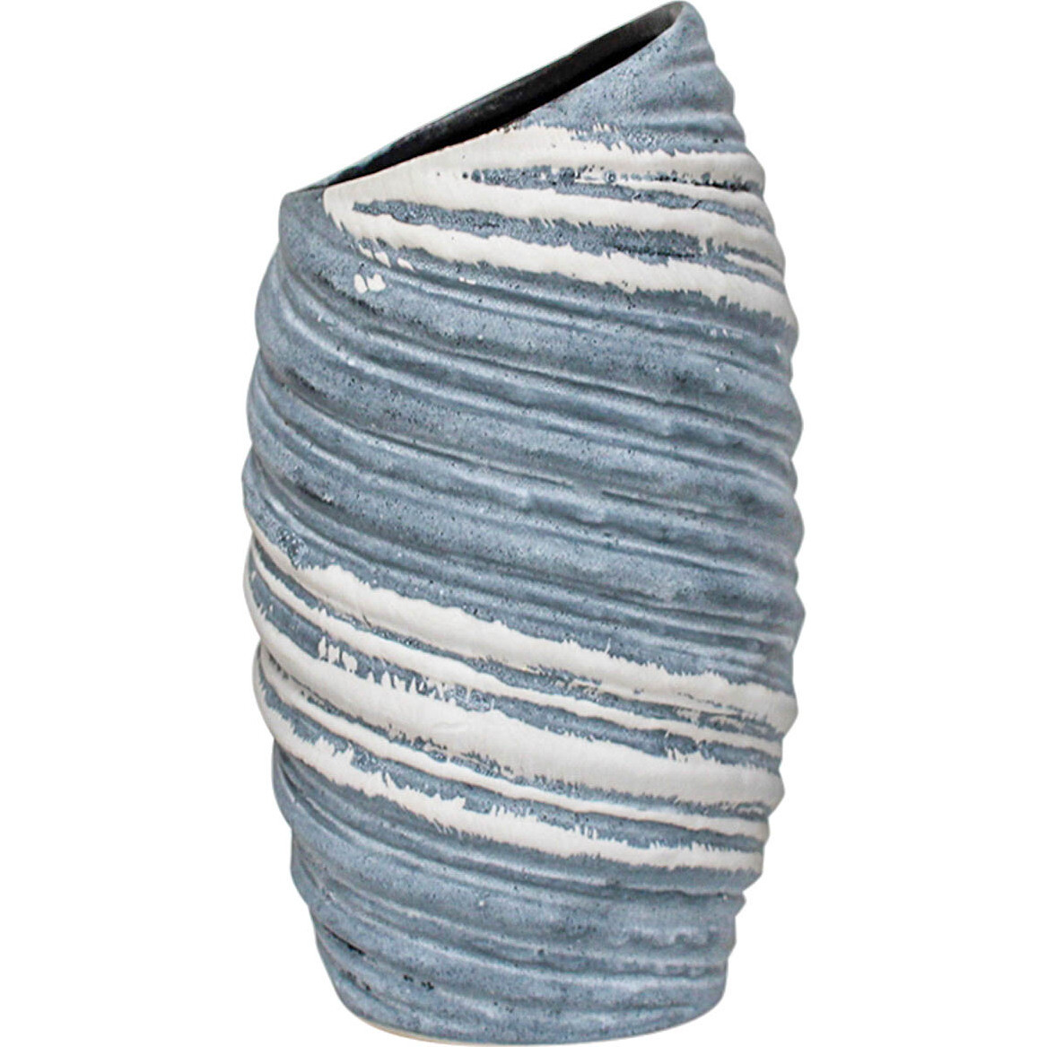 Vase Oyster Blue Lrg