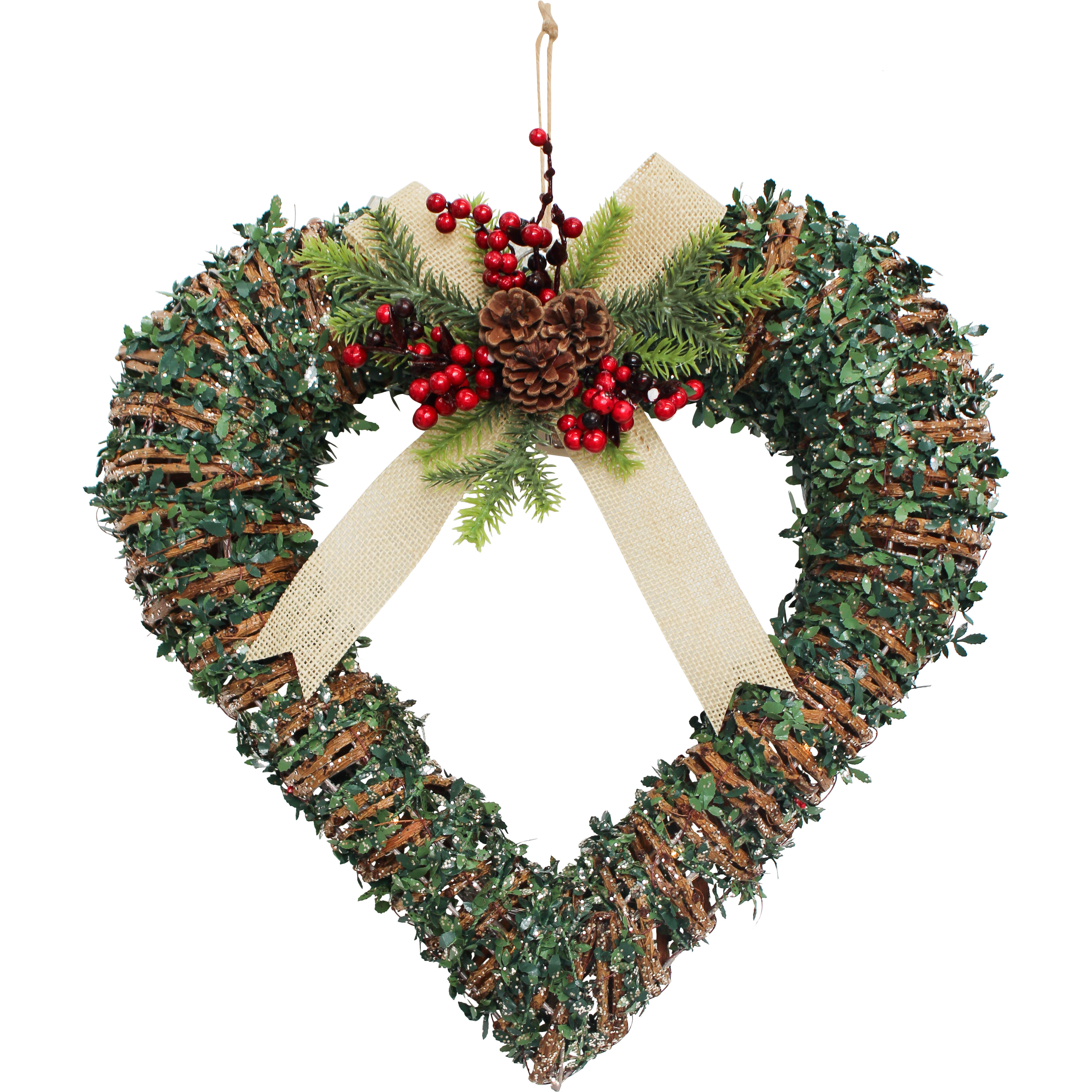 LED Xmas Heart Wreath Topiary