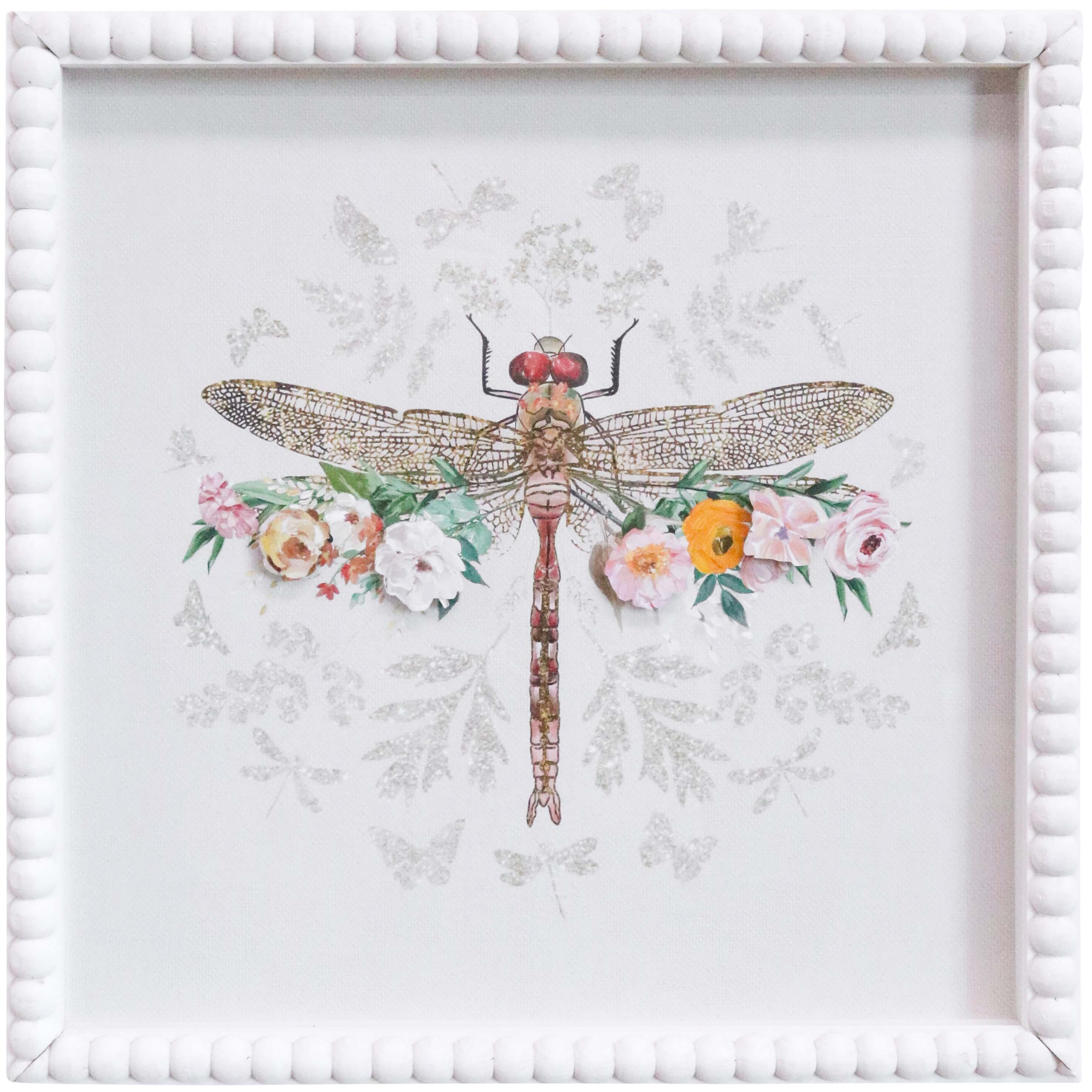 Framed Print Floral Dragonfly