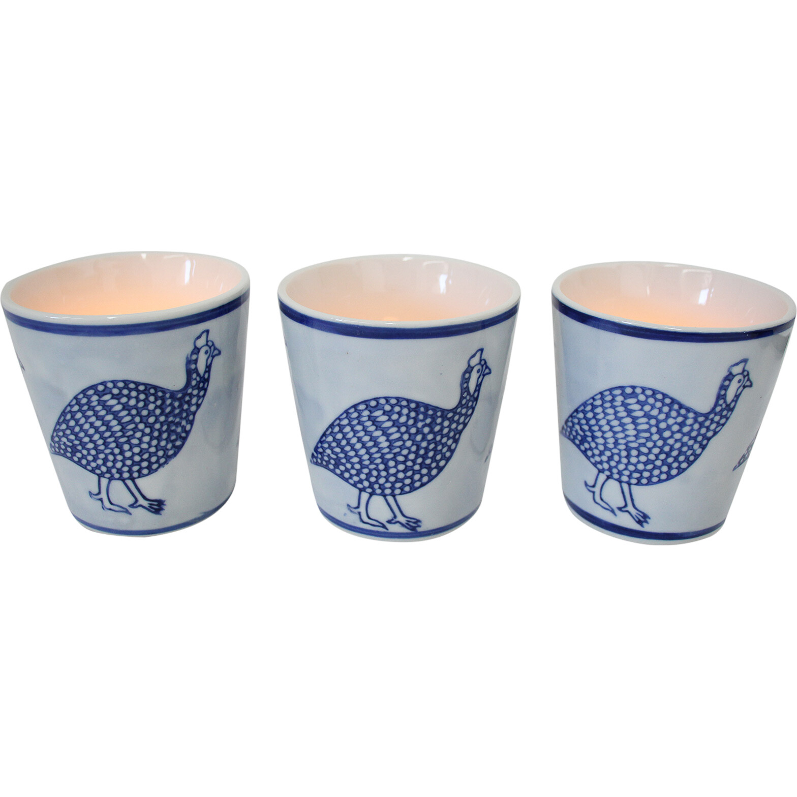 Tealight Holder S/3 Guinea Fowl Light