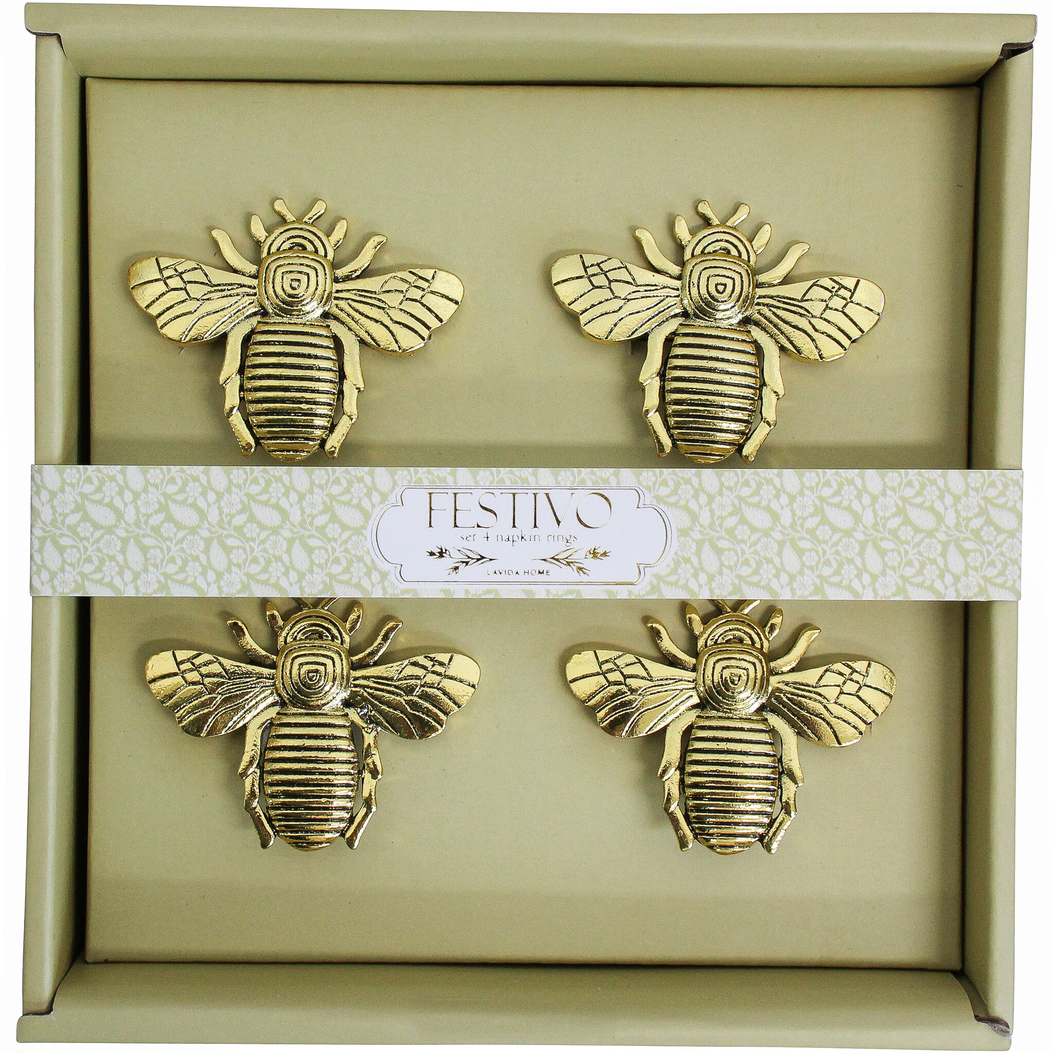 Napkin Rings S/4 Bees