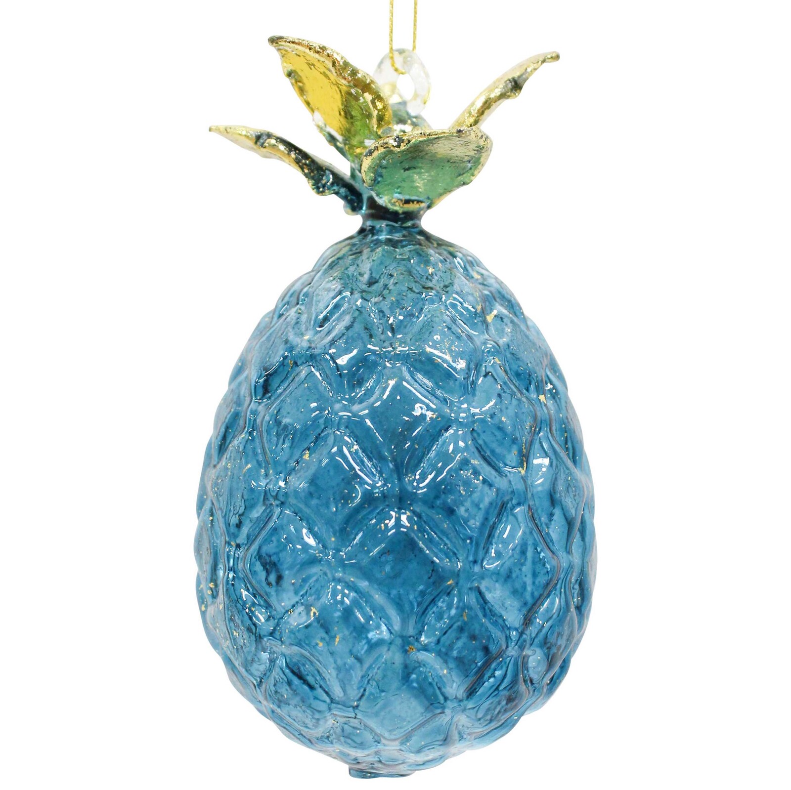 Glass Pineapple Prussian Blue