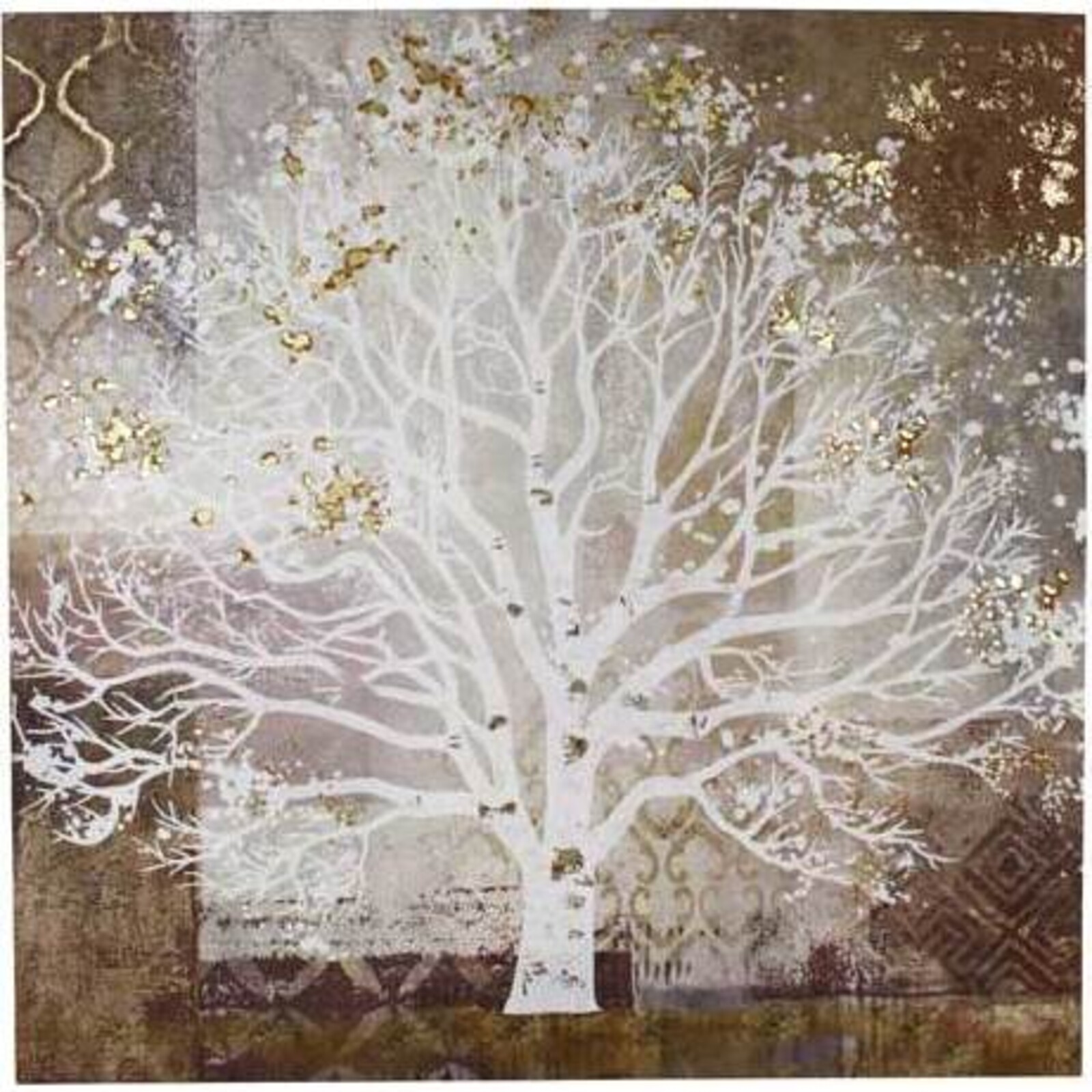 Canvas Foil Print White Tree