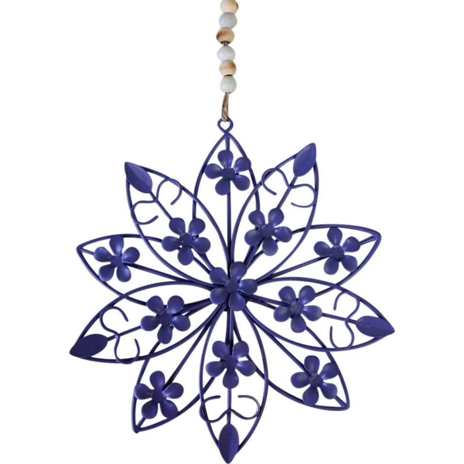 Hanging Metal Flower Purple