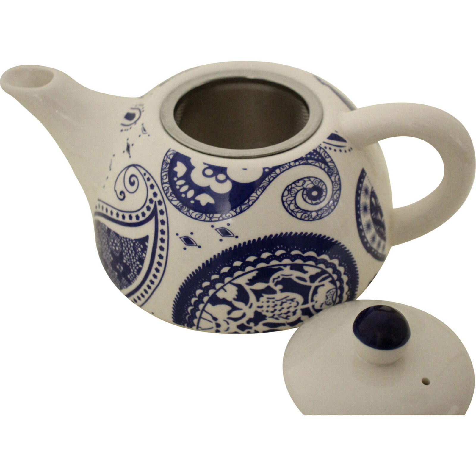 Teapot Blue Paisley