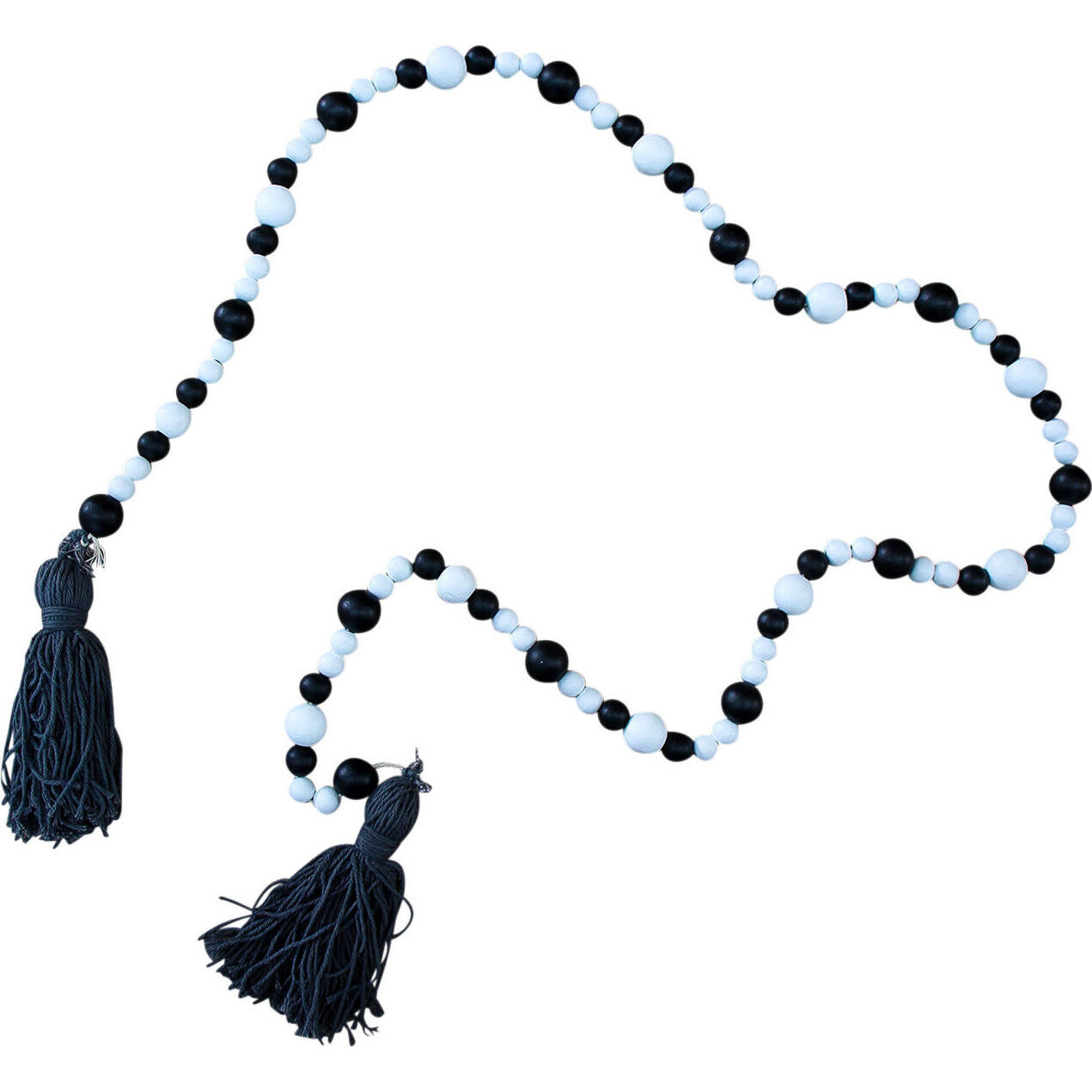 Beads Double Tassel Black