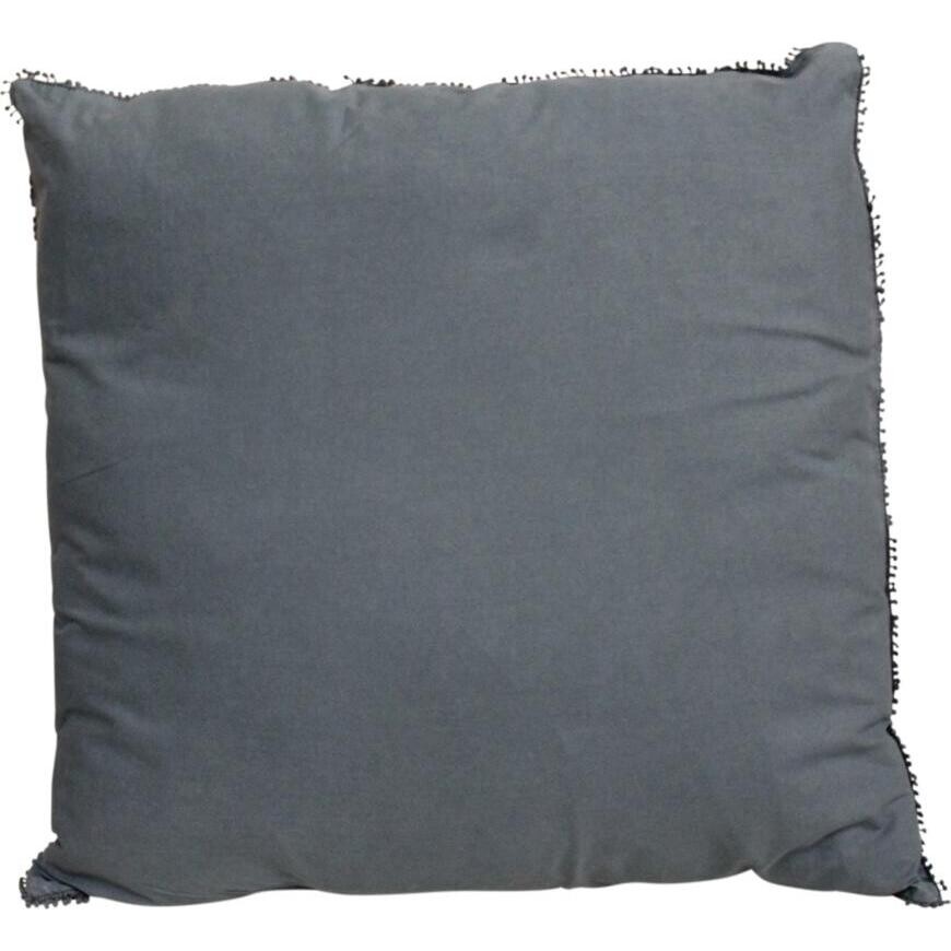 Cushion Stone Washed Linen w/ Bead Trim Indigo