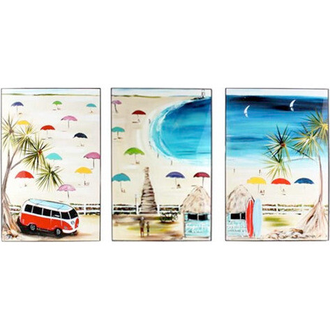 Lacquer Artwork - Beach Set Of 3