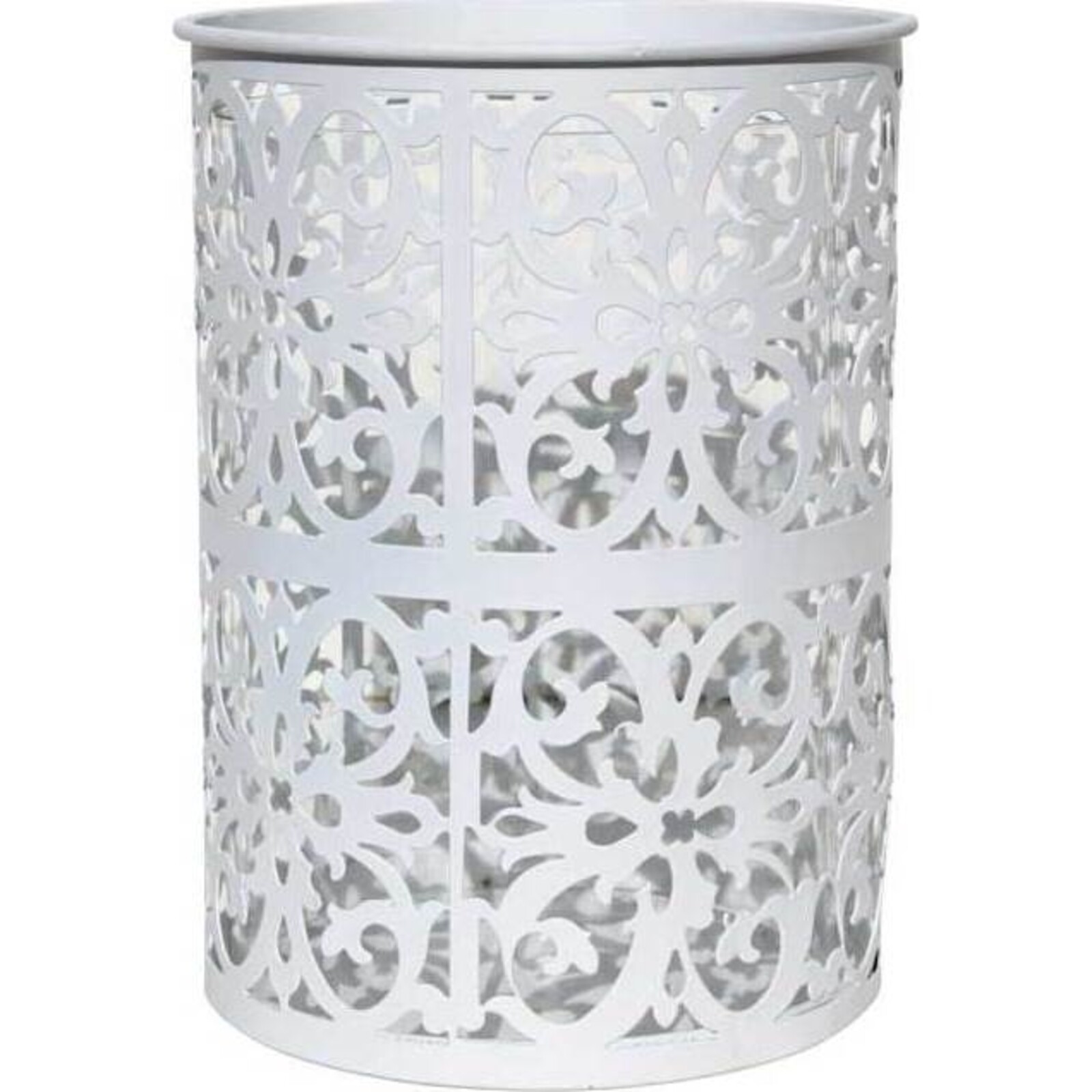 Candleholder White Grille Tall