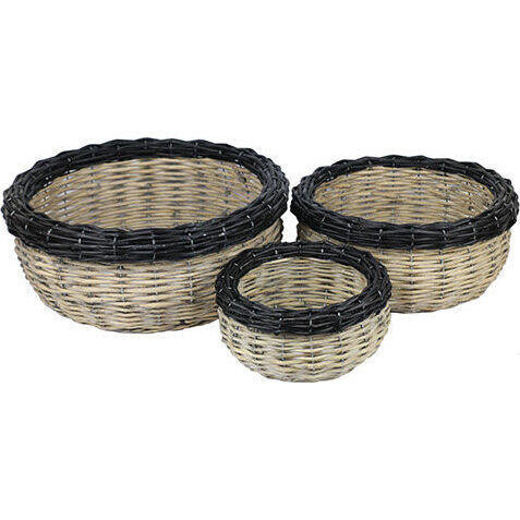 Basket Black Dip Round S/3