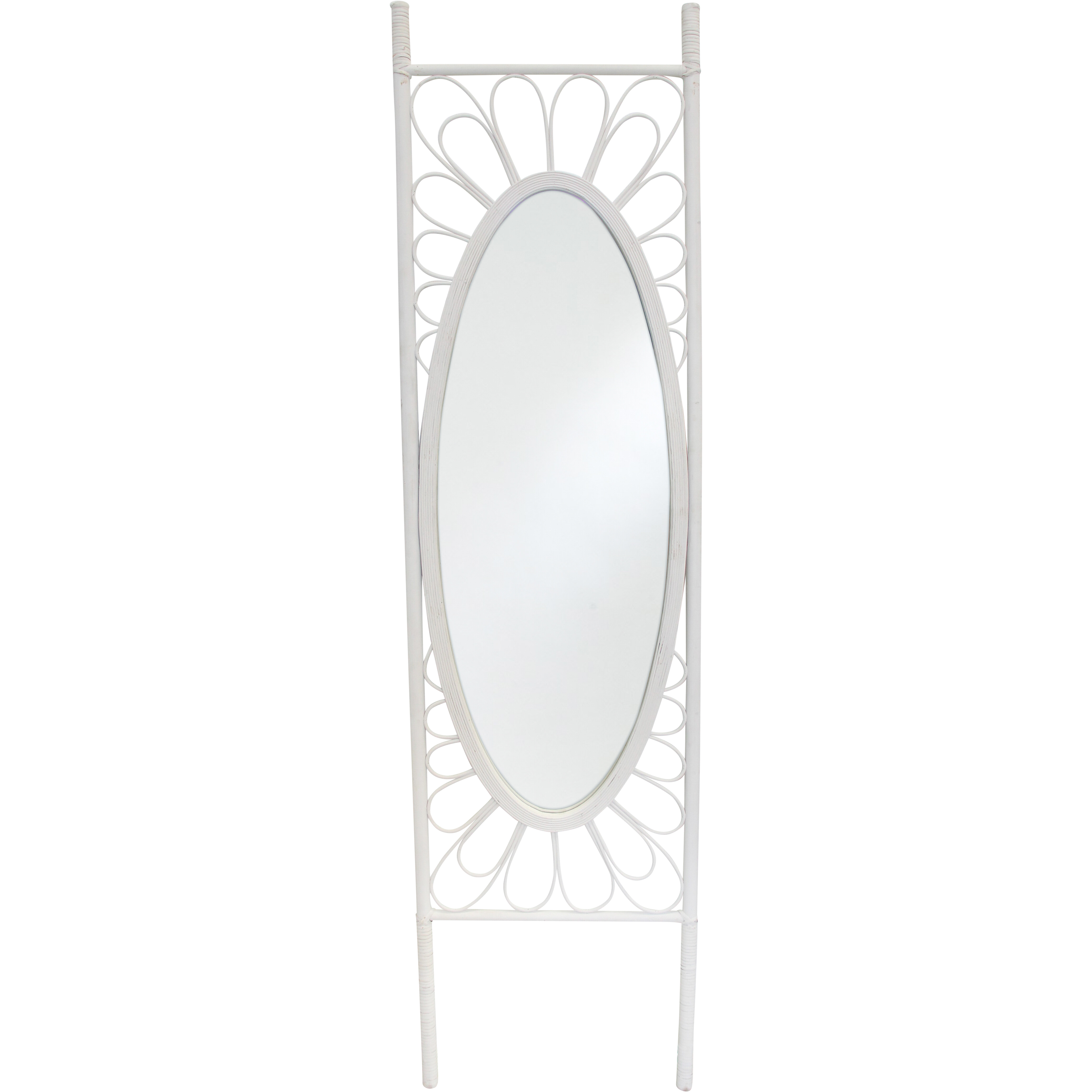 #Floor Mirror Leaning White