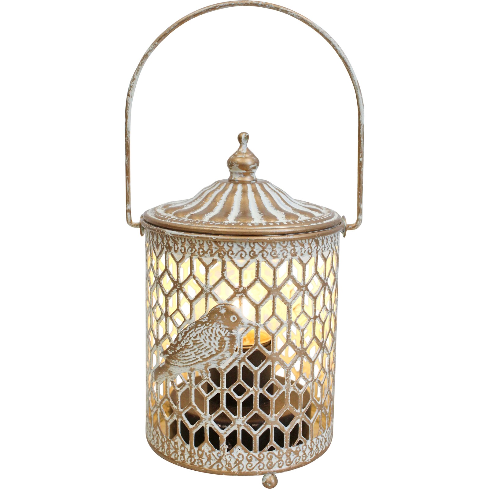 Lantern LED Bird Gold/Wash