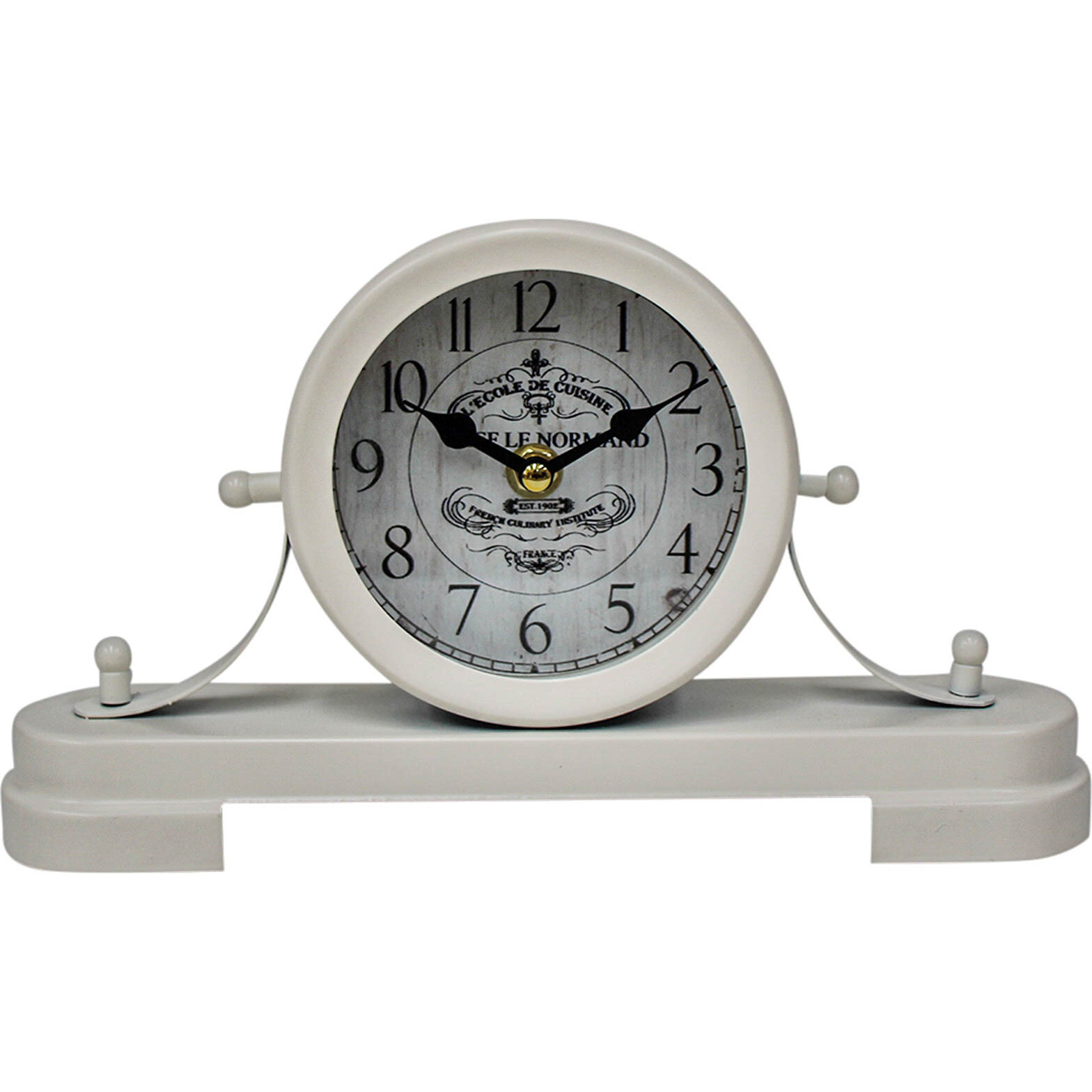 Table Clock Vintage White