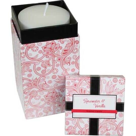 Rosewater and Vanilla Boxed Candle - 15cm