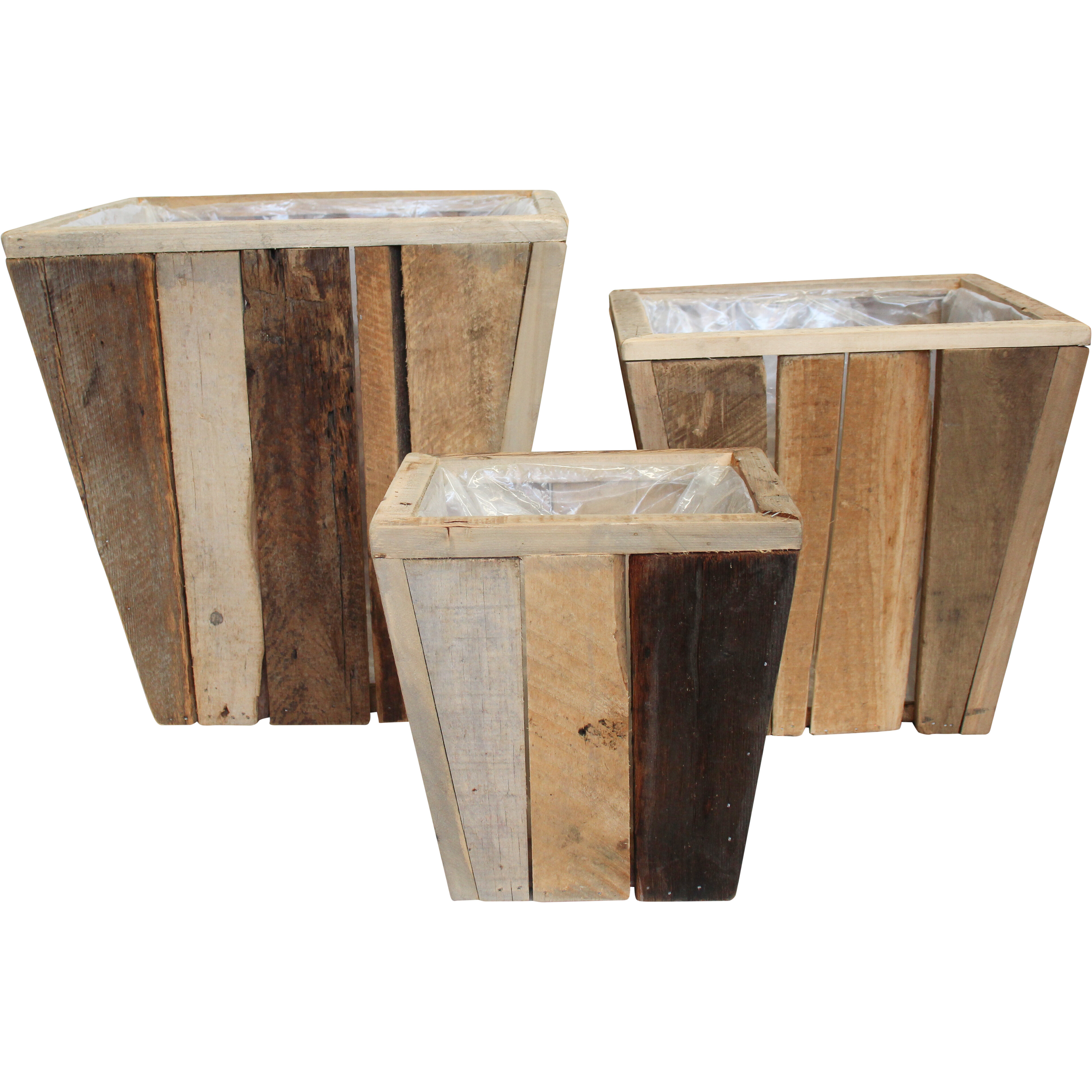 Lrg Rustic S/3 Planters