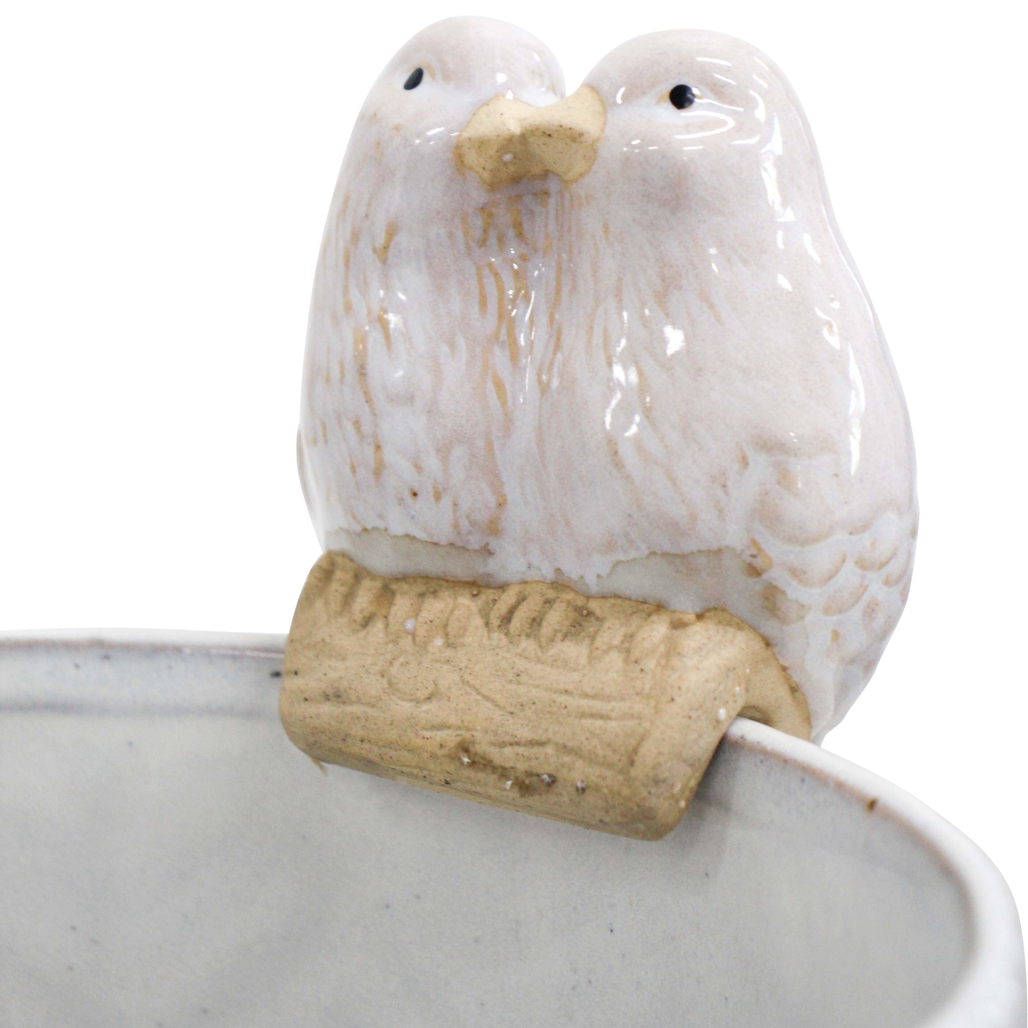 Pot Sitter Love Birds White