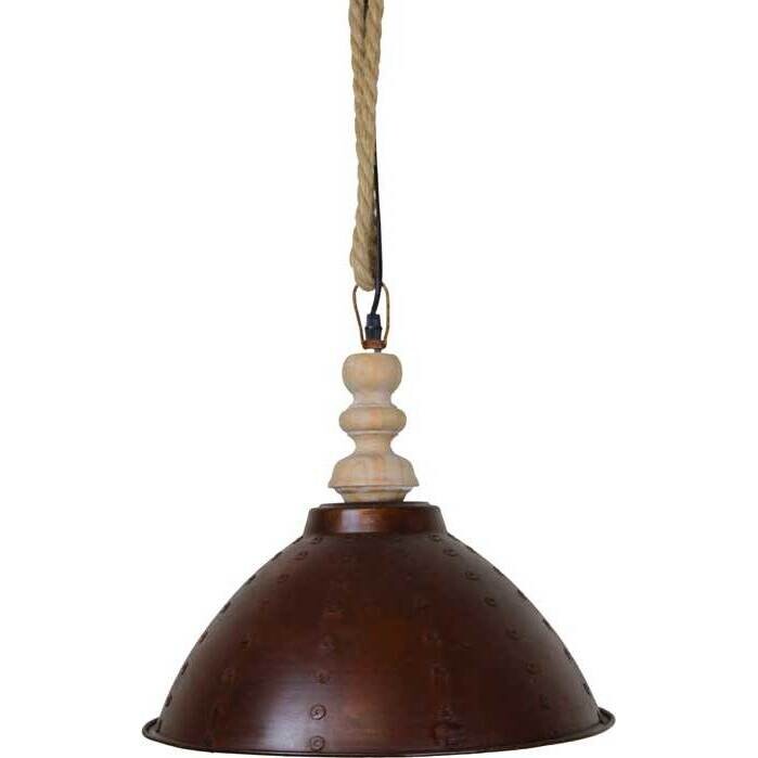 Pendant Lamp Rustic Metal Wood