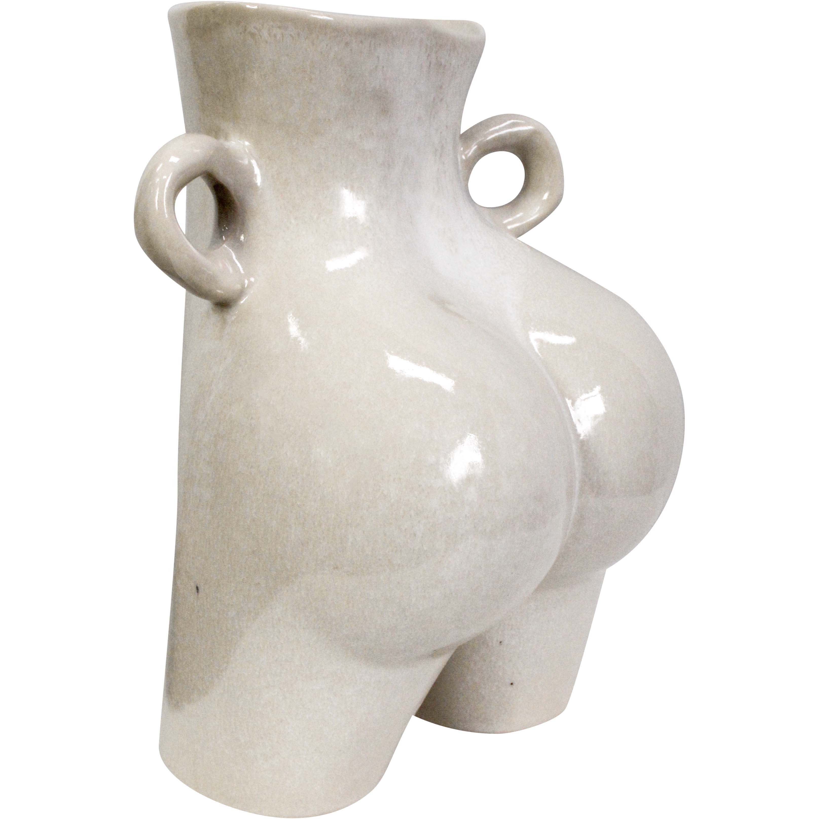 Vase Love Handles Ivory