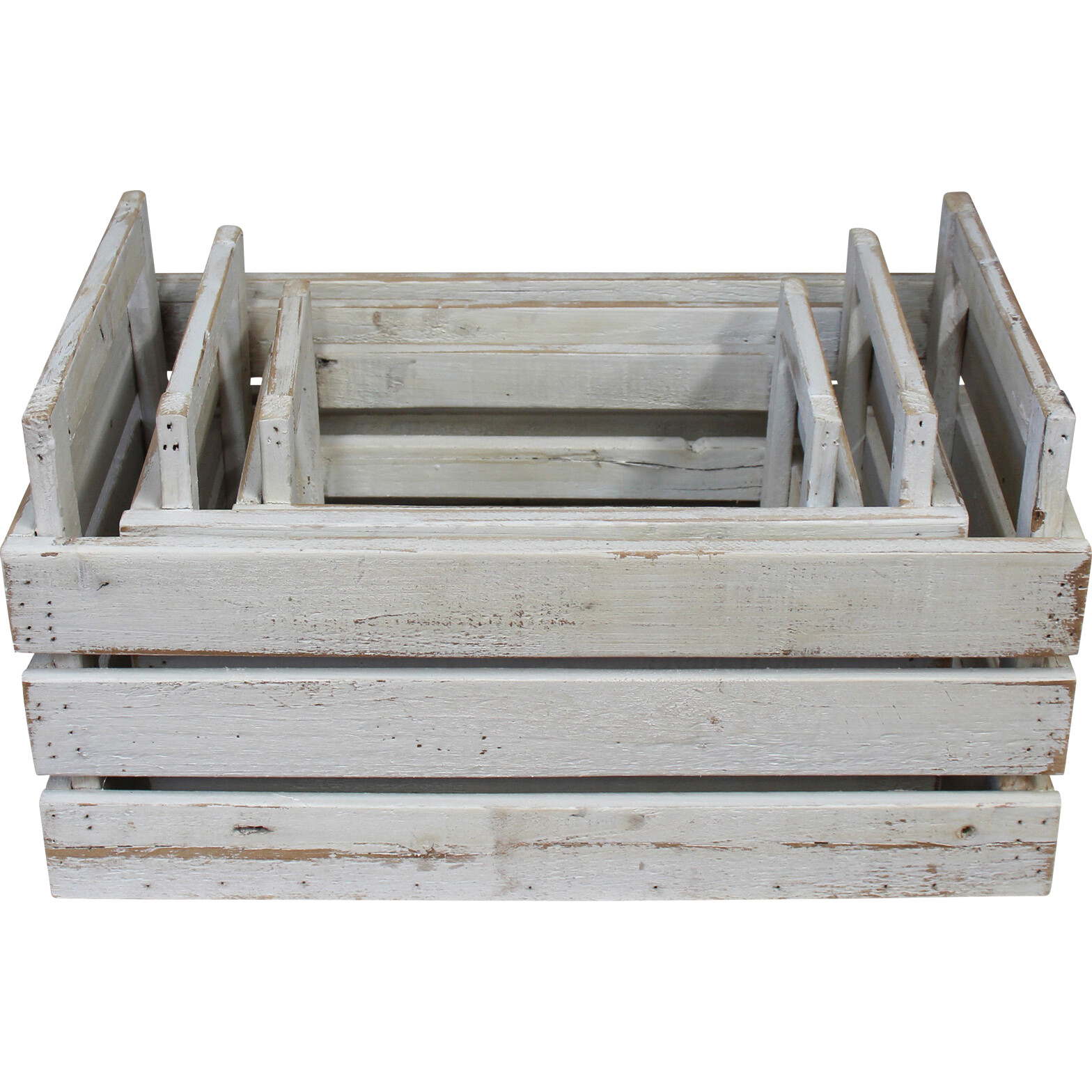 Boxes White Wash S/3