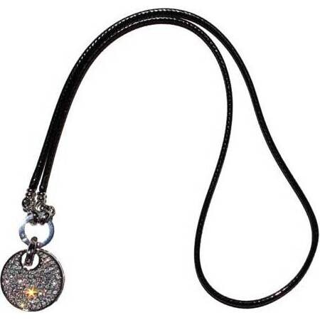 Lanyard Necklace-Diamonte Disc