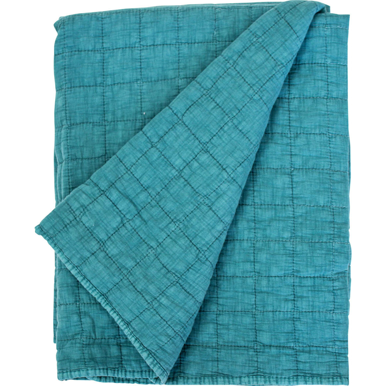 Throw Quilted Cotton Squares Azure