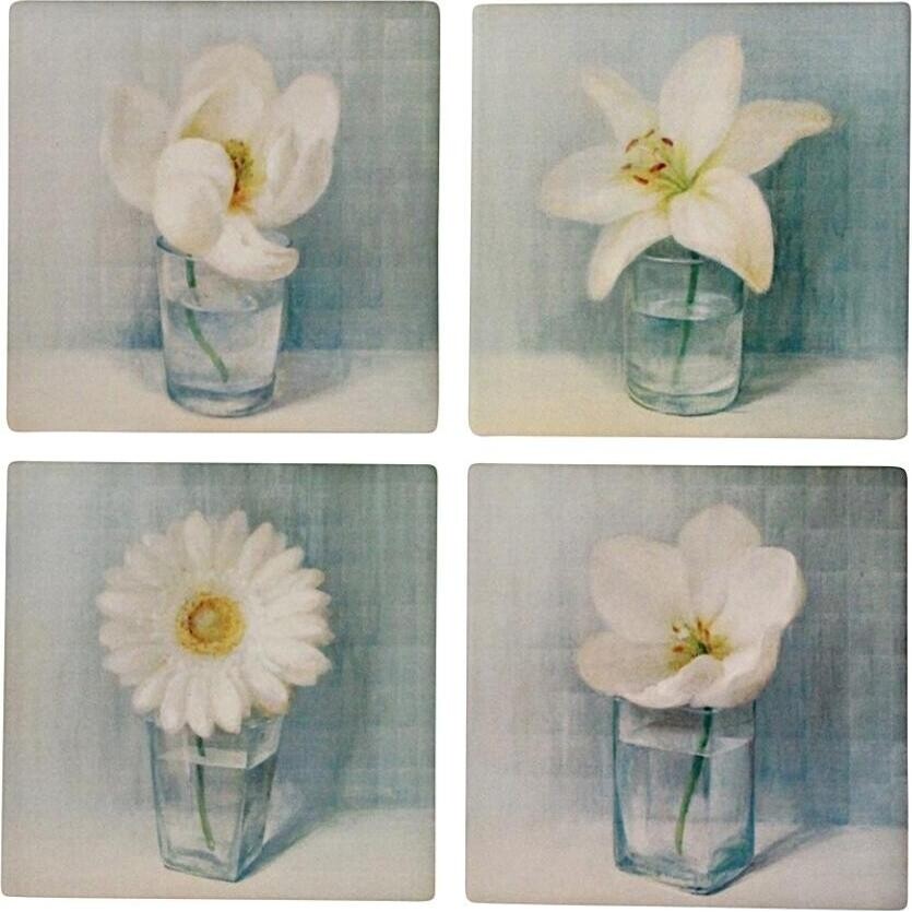 Coasters White Flowers Asstd