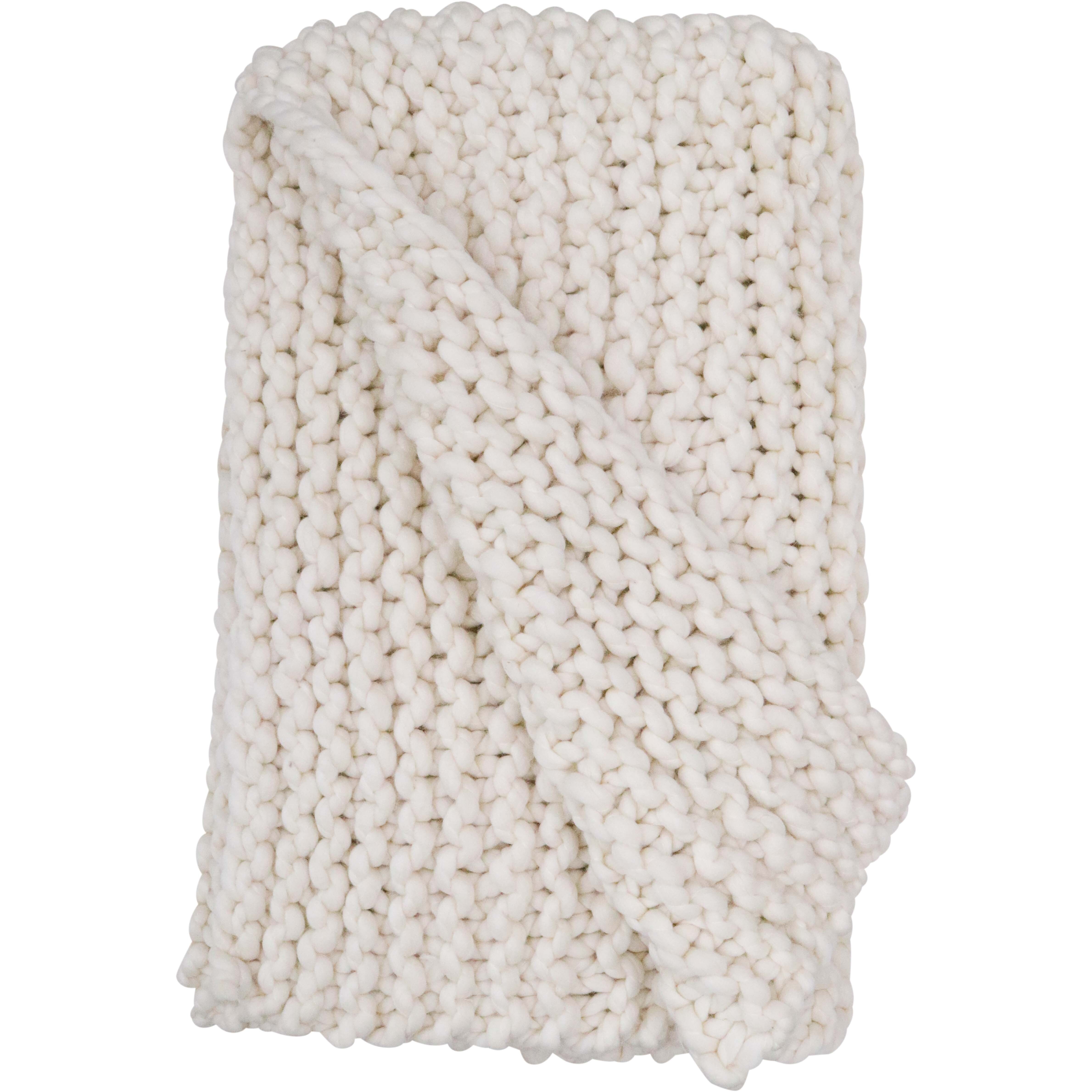 Throw Chunky Tuck Stitch Creme