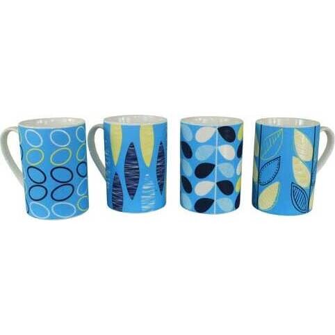 Coffee Mugs Leaf Blue