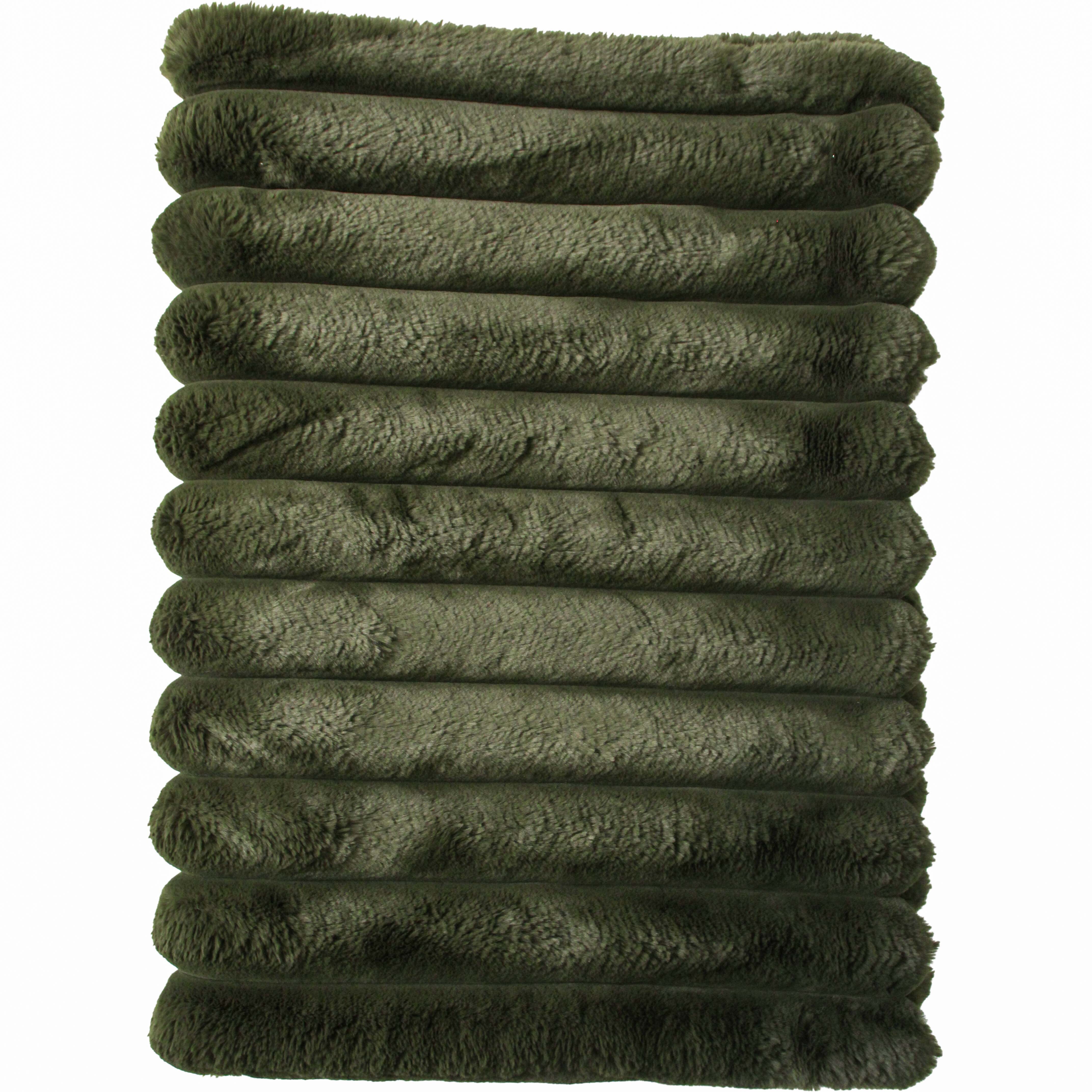 Throw Puffer Faux Fur Moss