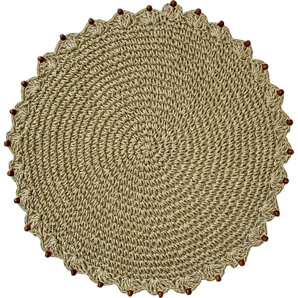 Placemat Crotchet Bead Bleach