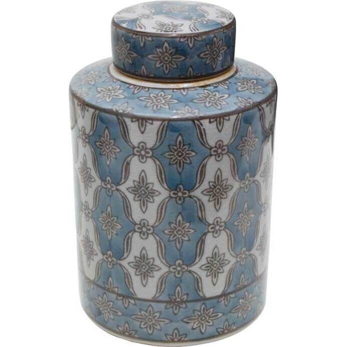 Lidded Jar Emblem Stripe Small