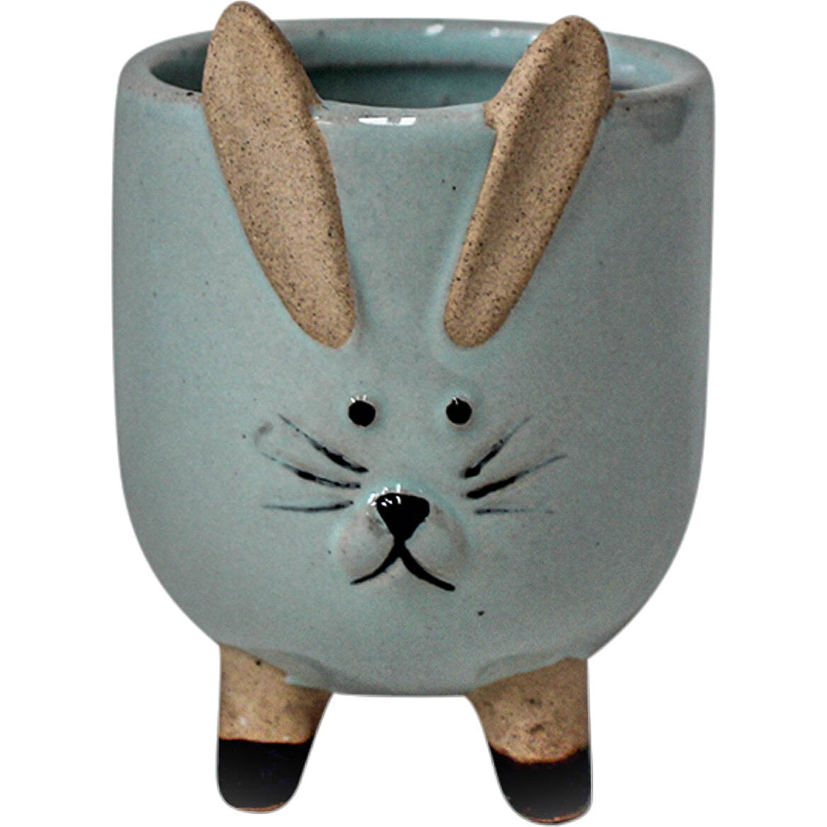 Planter Jingles Rabbit Aqua Sm