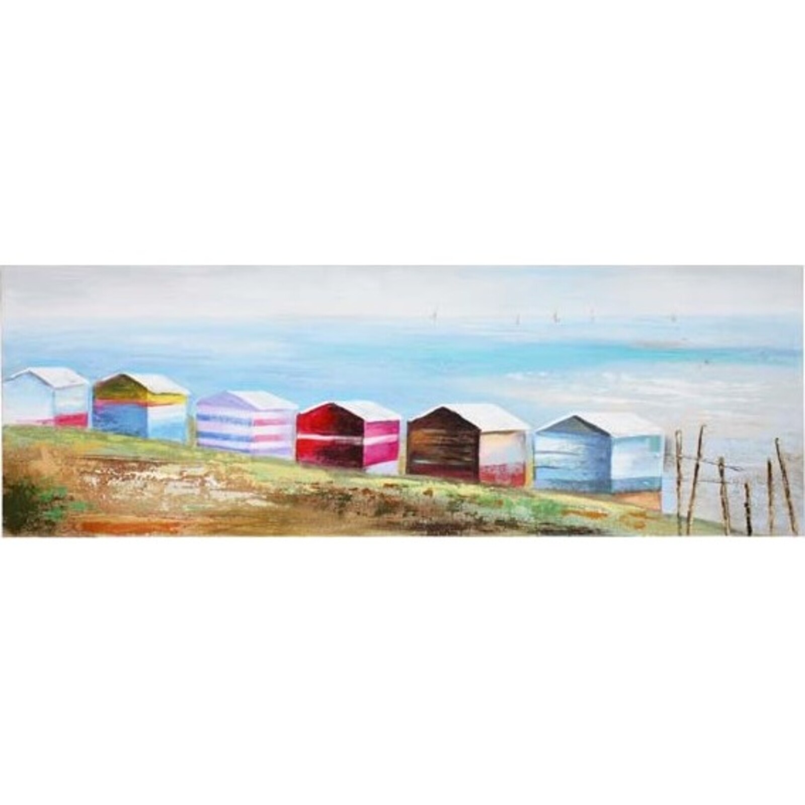 Canvas Oil Painting - Boat Sheds 