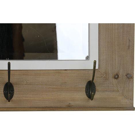 Mirror & Hooks Rustic  Nat