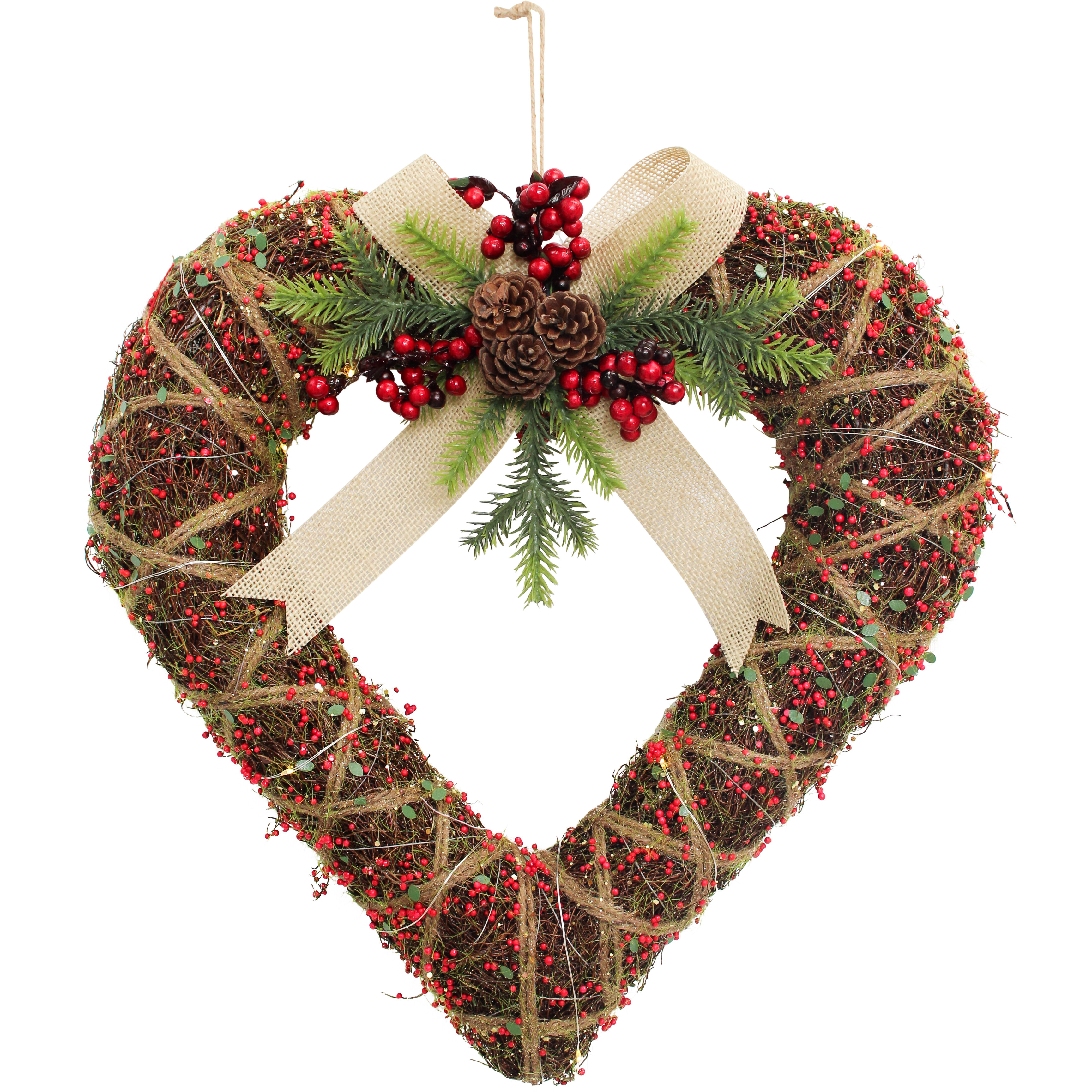 Xmas Heart Wreath Berries