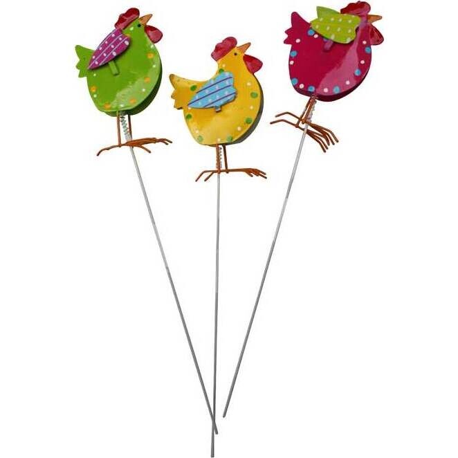 Garden Stake  Chicks Small S/3