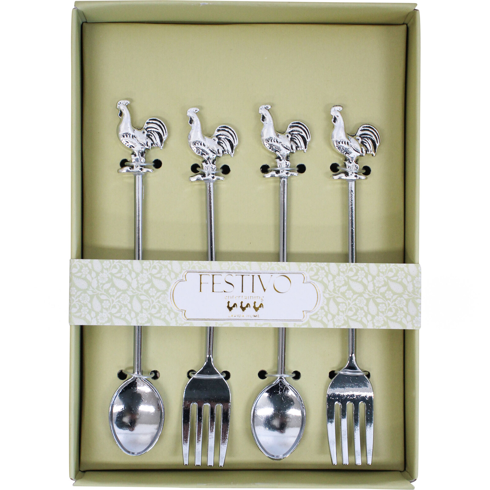 Fork/Spoon Set Rooster